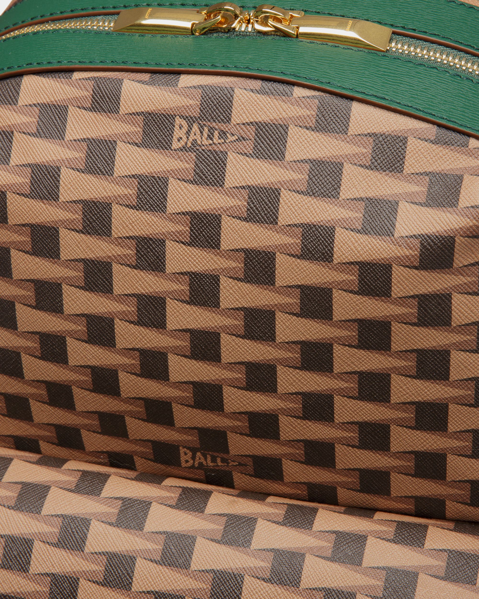Sac à dos Pennant En cuir et TPU couleur désert et kaki - Homme - Bally - 05