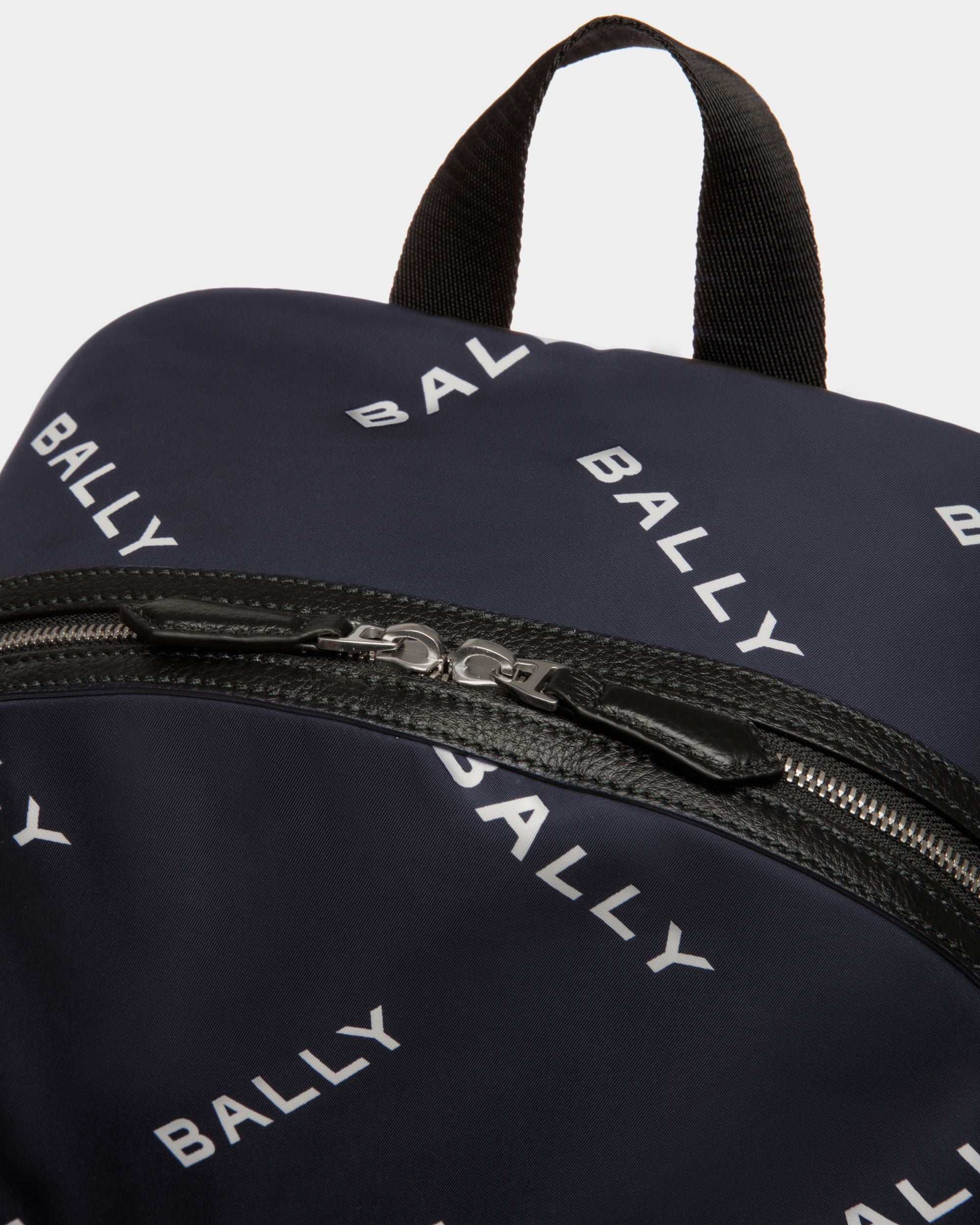 Zaino Code In Nylon Blu Con Stampa - Uomo - Bally - 05