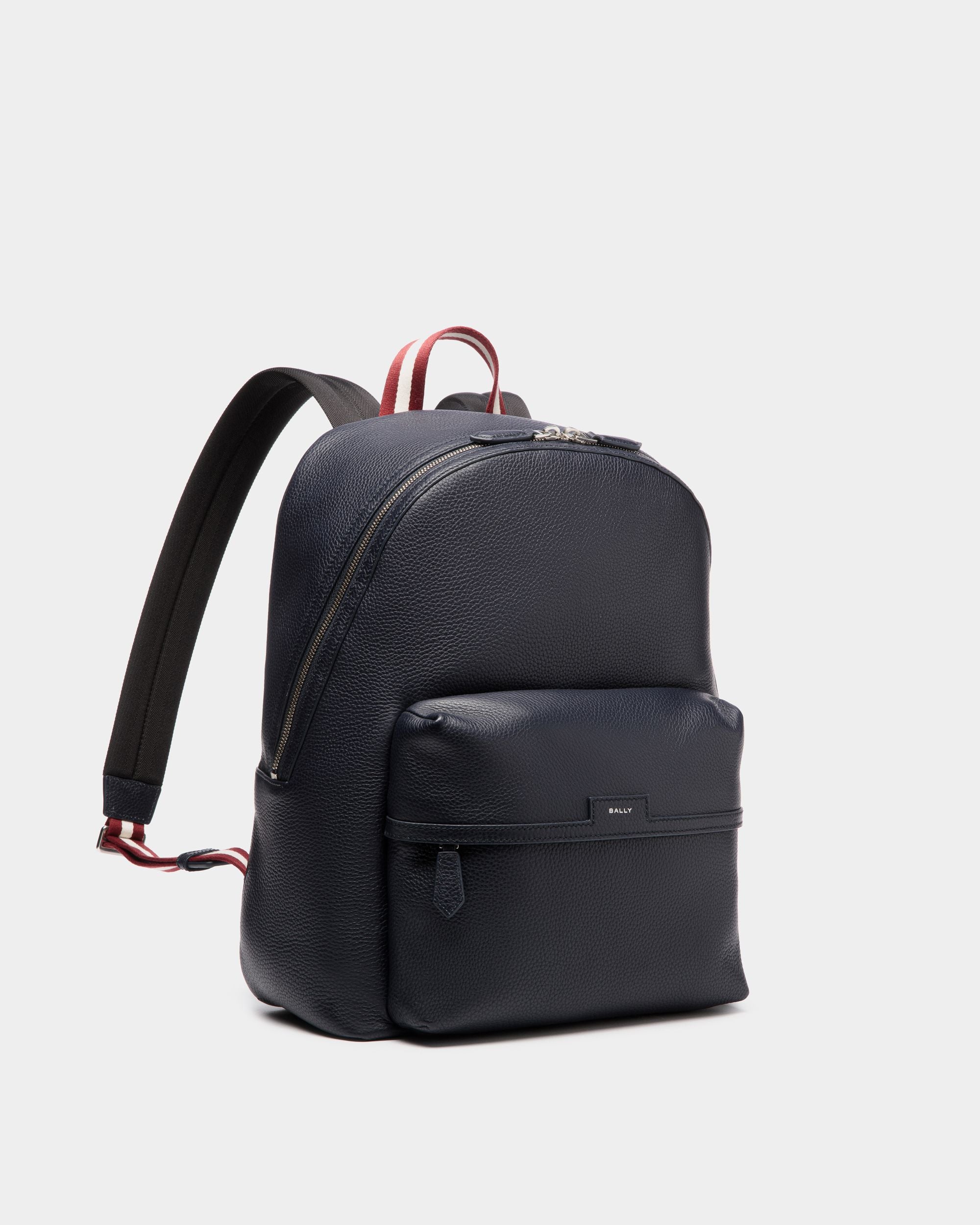 Code Rucksack Aus Genarbtem Leder In Marineblau - Herren - Bally - 03