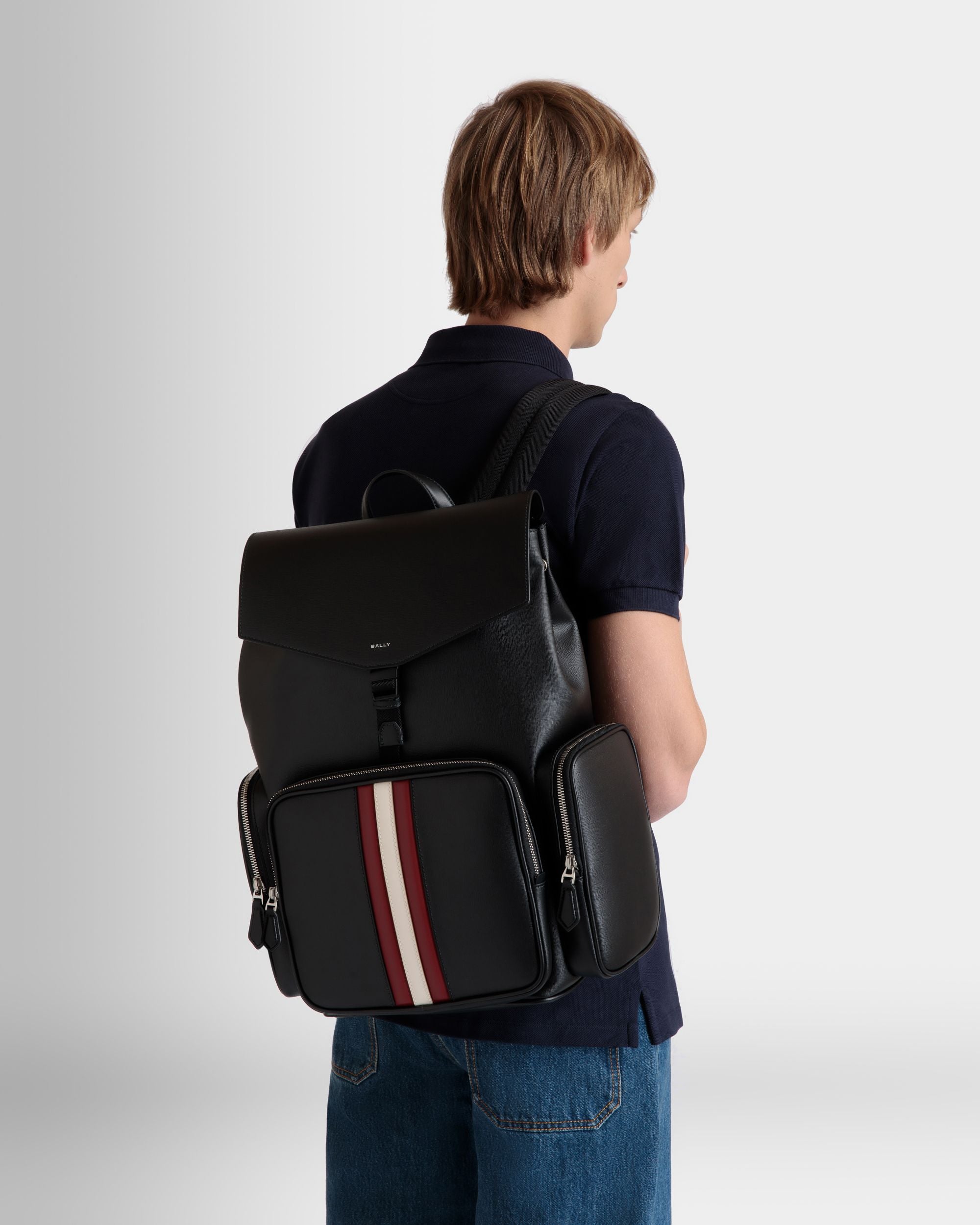 Sac À Dos Mythos En Cuir Recyclé Noir - Homme - Bally - 02