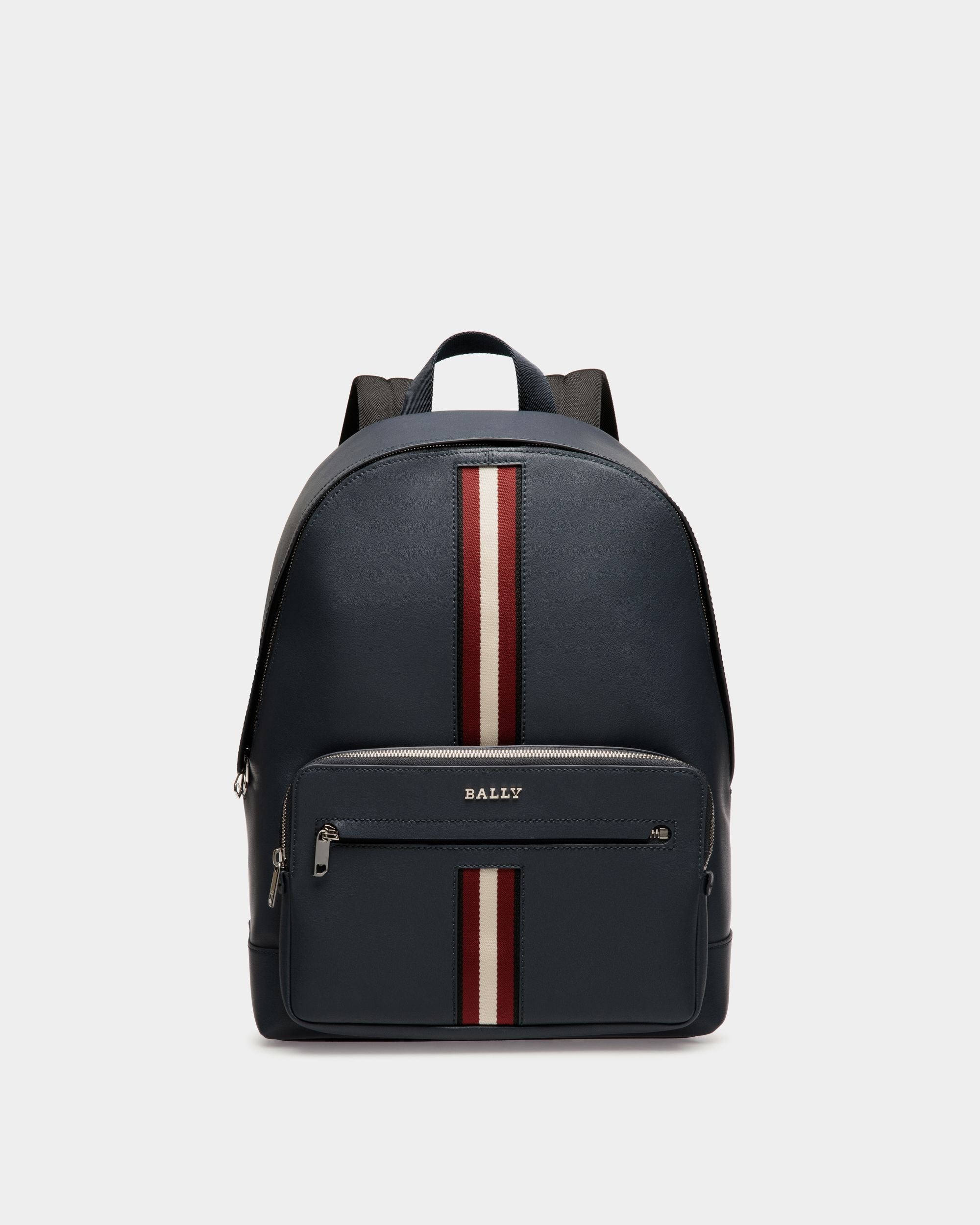 Backpack In Blue Leather - Uomo - Bally - 01