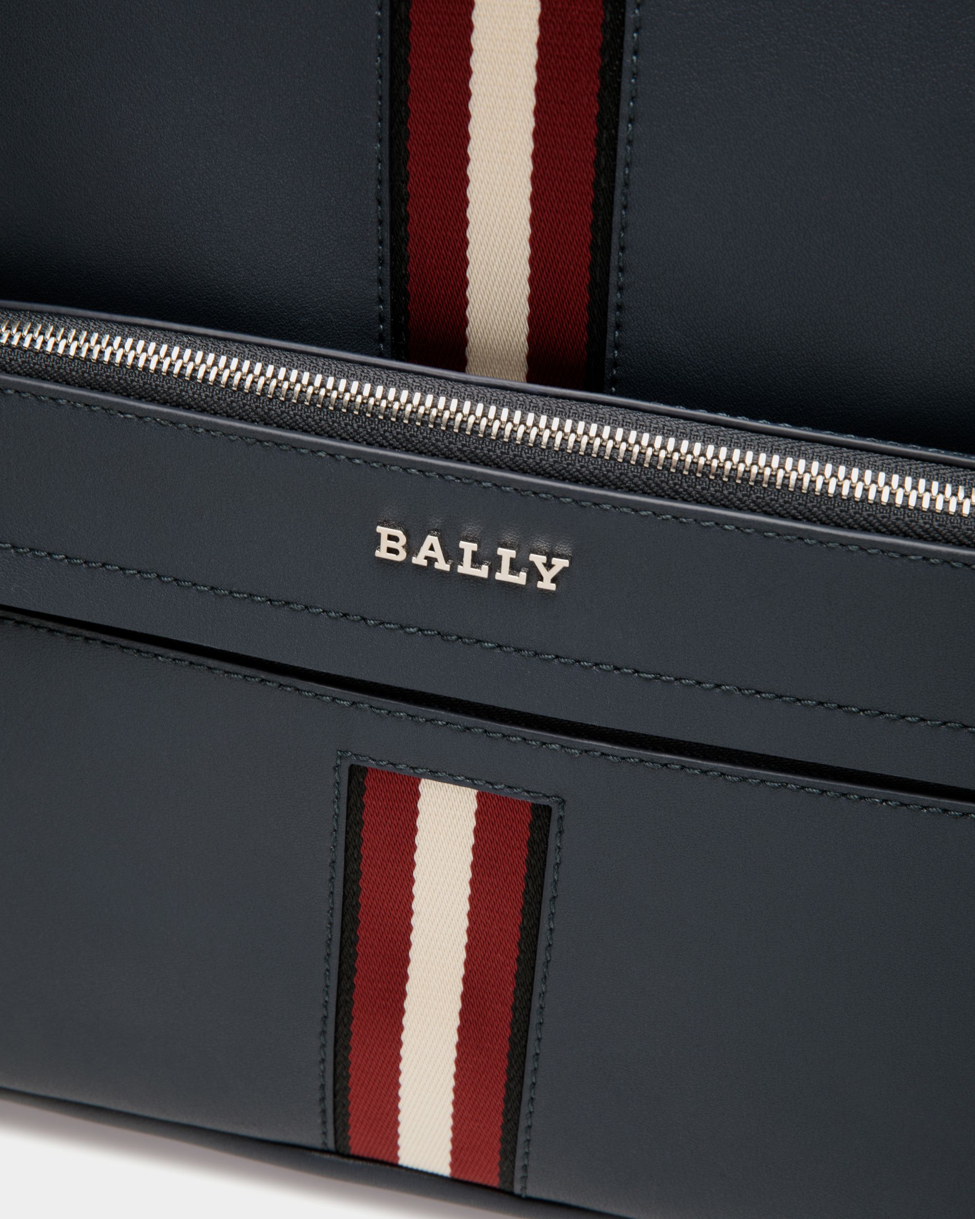 Backpack In Blue Leather - Uomo - Bally - 05