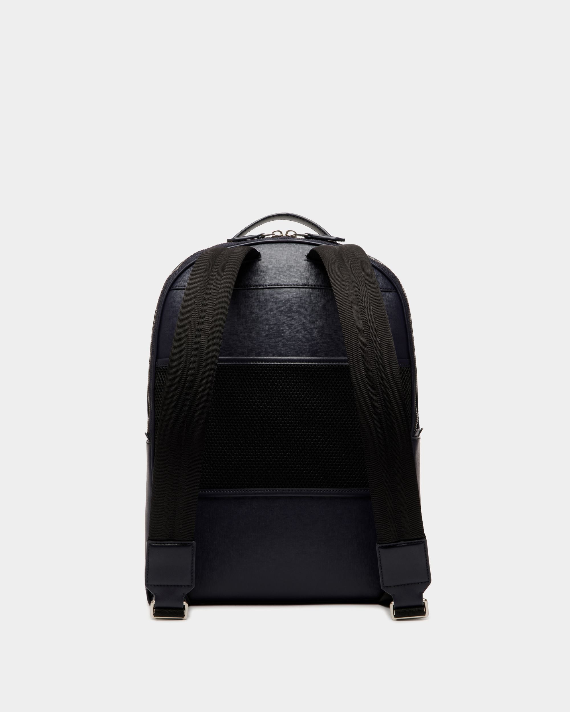 Mythos Backpack in Navy Blue Recycled Leather - Men's - Bally - 03