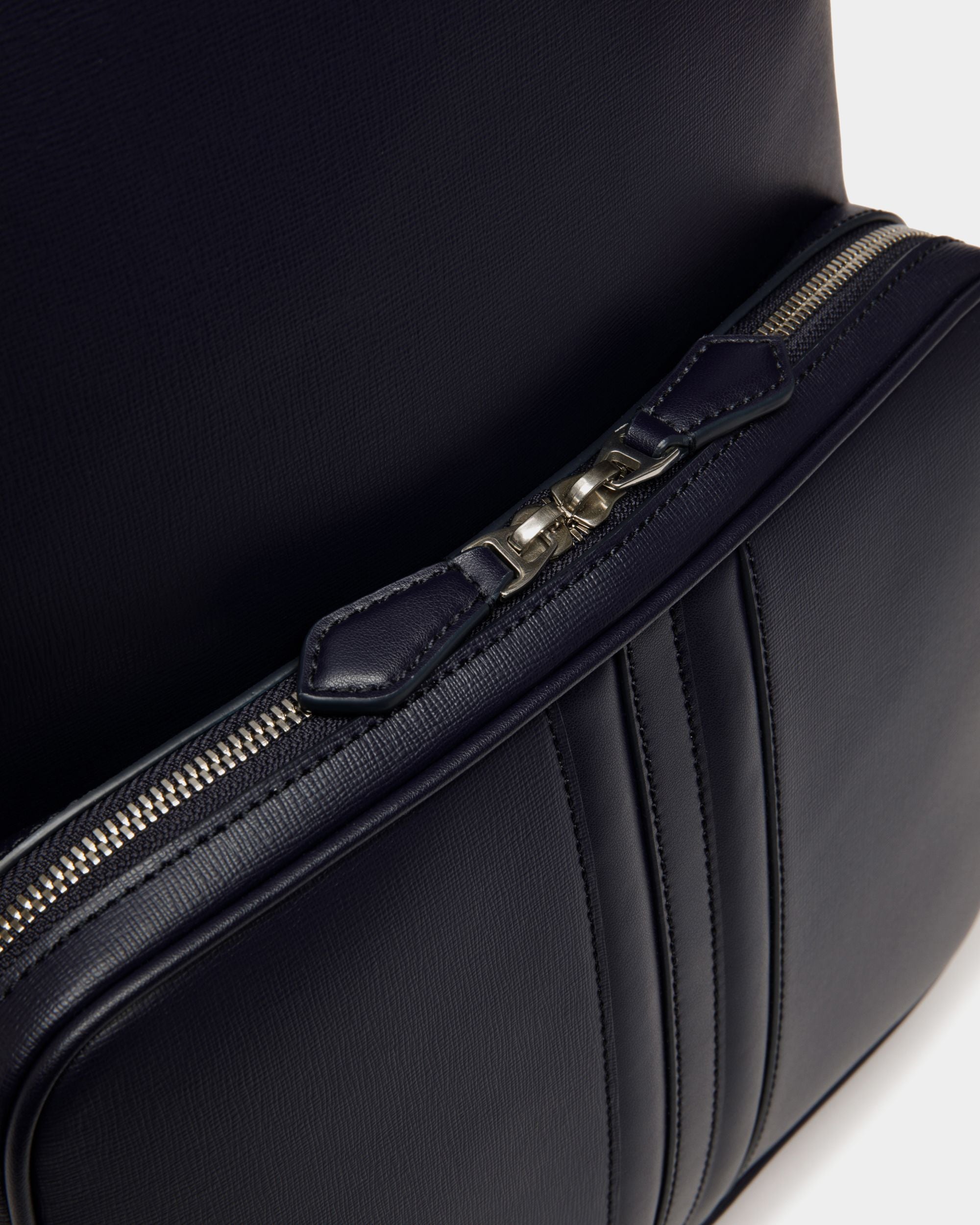 Mythos Backpack in Navy Blue Recycled Leather - Men's - Bally - 06