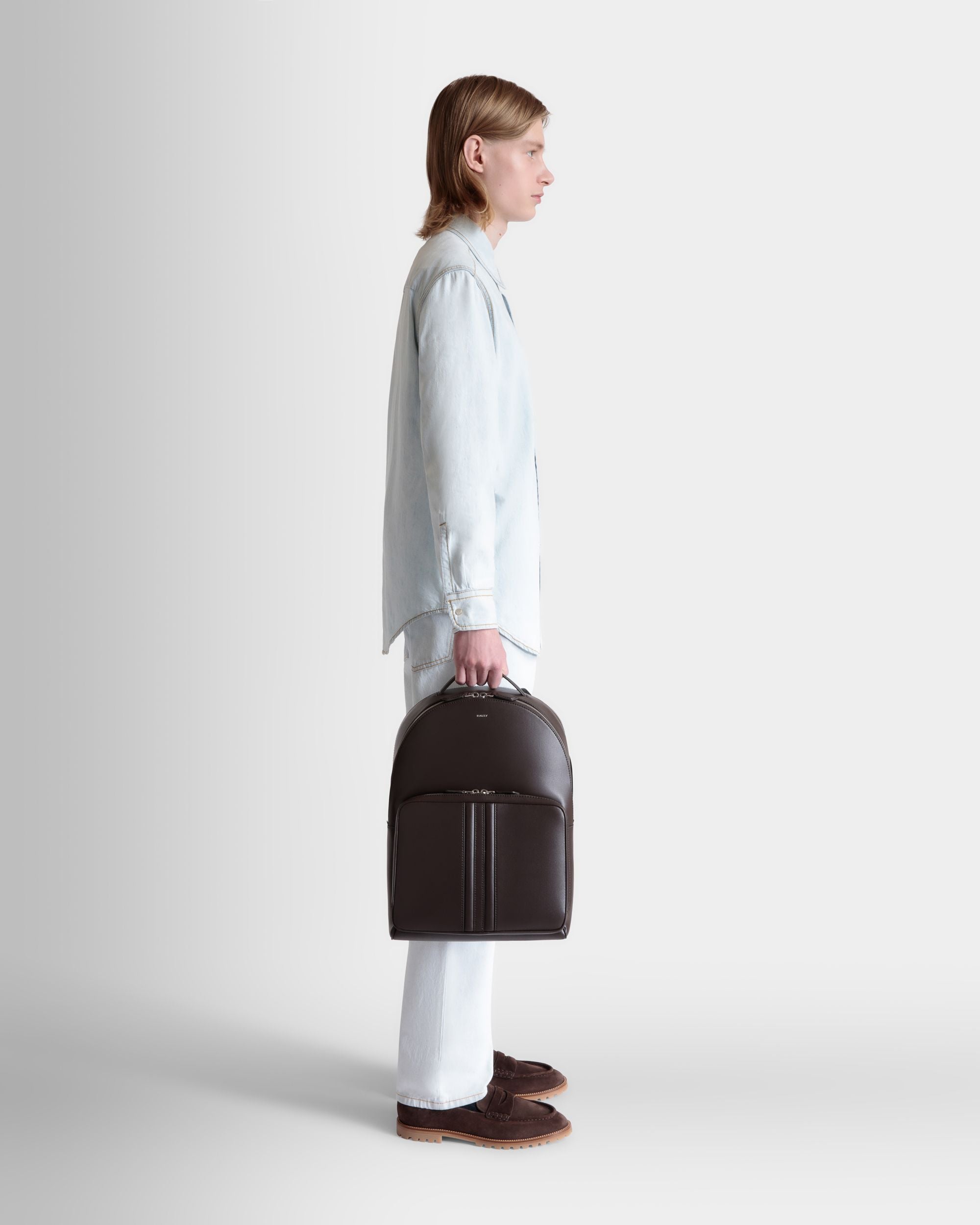 Mythos Rucksack Aus Recyceltem Leder In Ebenholzschwarz - Uomo - Bally - 02