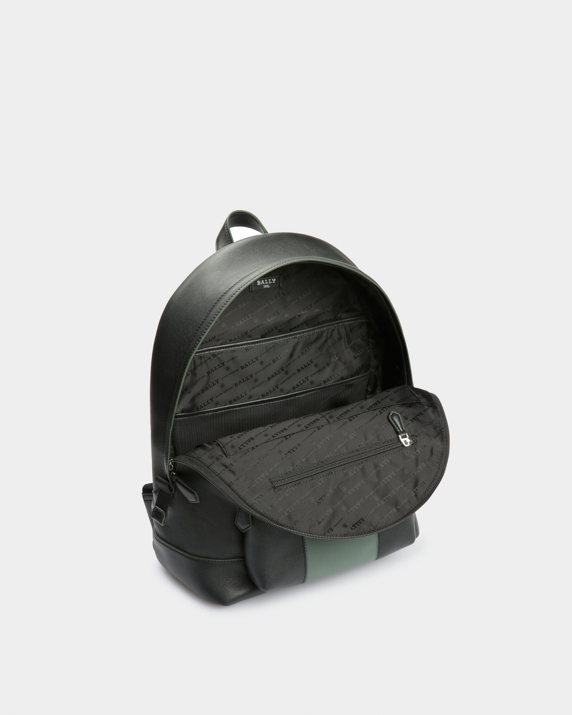 Harper Lederrucksack In Schwarz Und Grün - Herren - Bally - 04