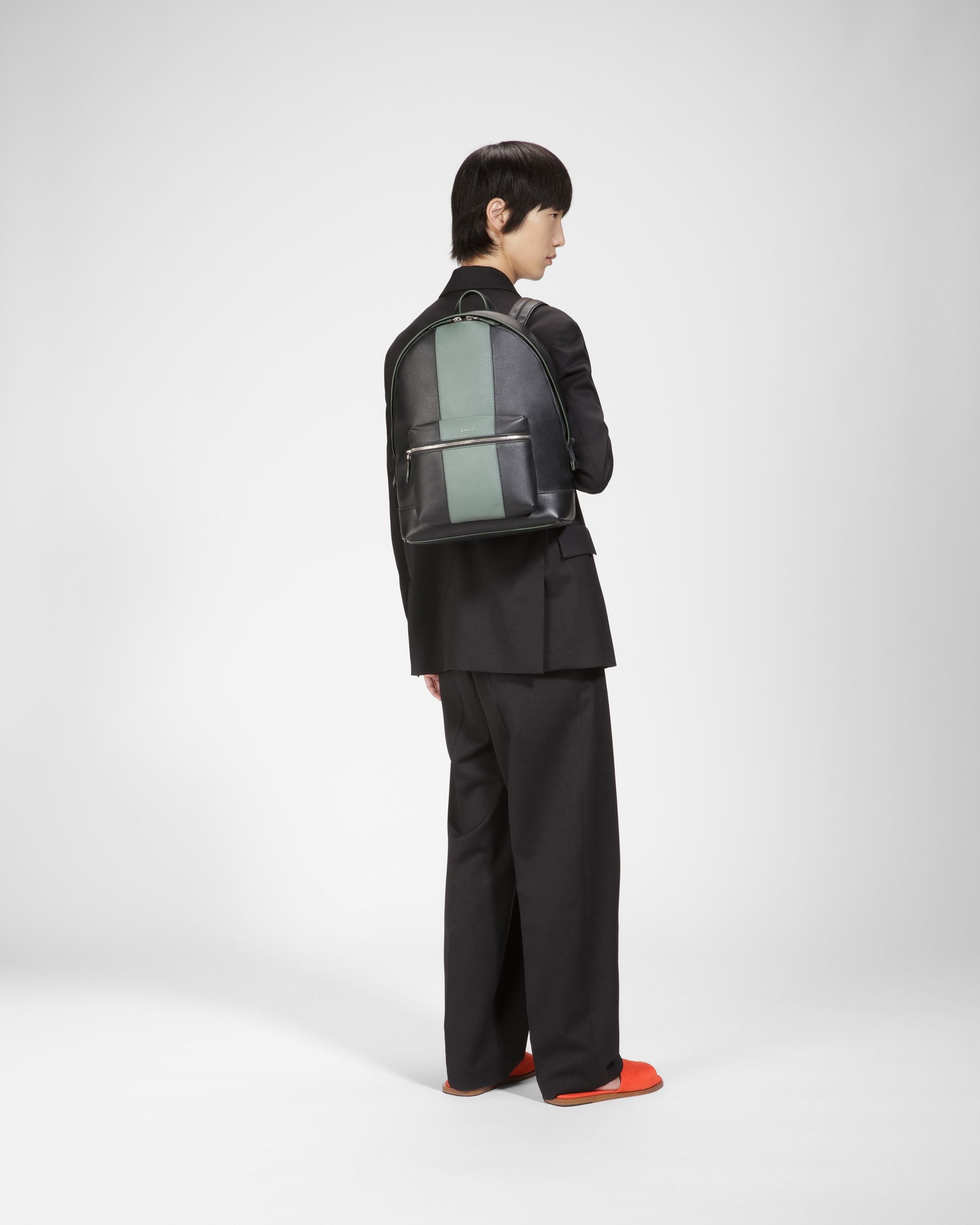 Harper Lederrucksack In Schwarz Und Grün - Herren - Bally - 07