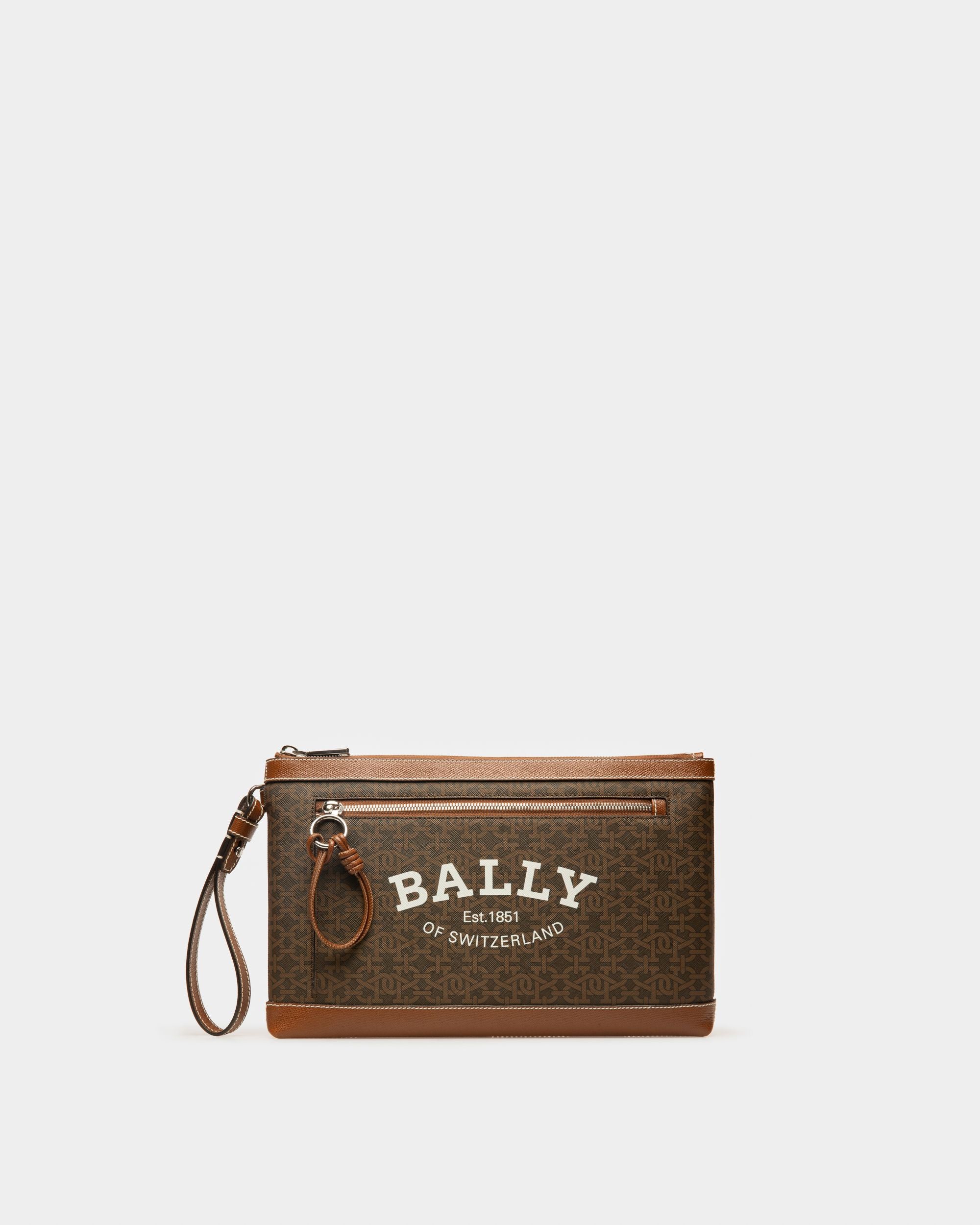 Pochette Cliff Avec Imprimé Monogram Marron - Homme - Bally - 01