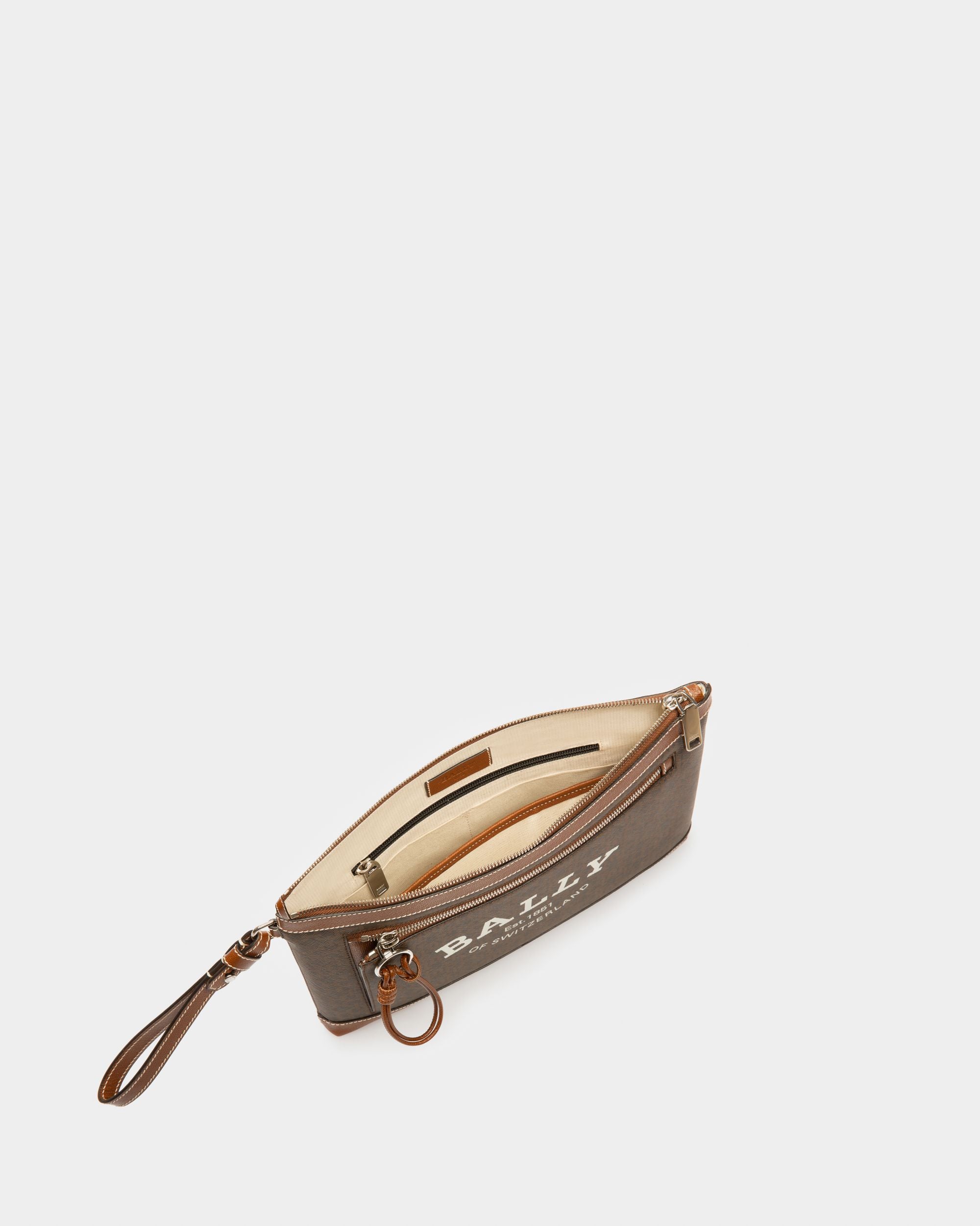 Pochette Cliff Avec Imprimé Monogram Marron - Homme - Bally - 03