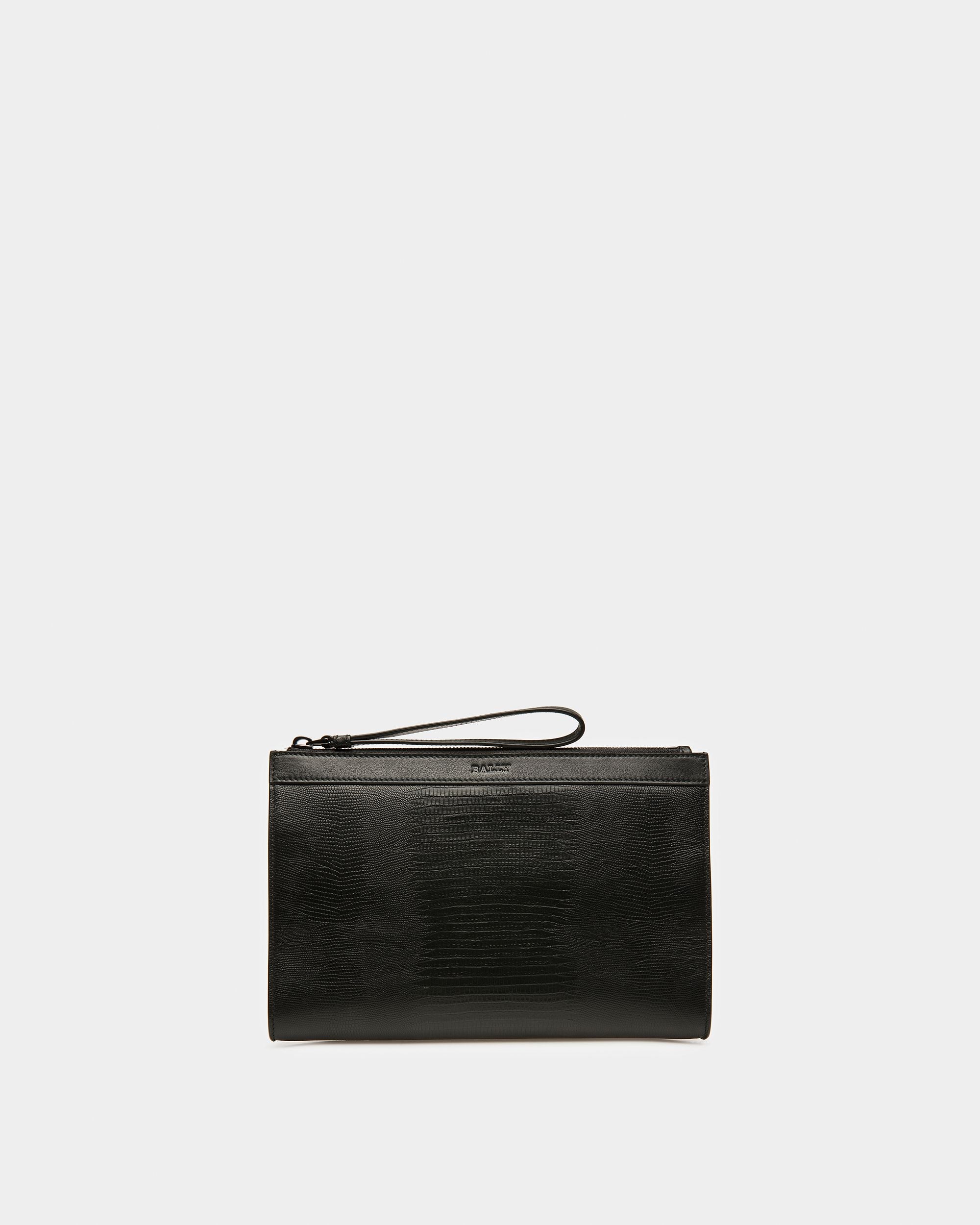 Aig Pochette En Cuir Noir Et Ruthénium - Homme - Bally - 01