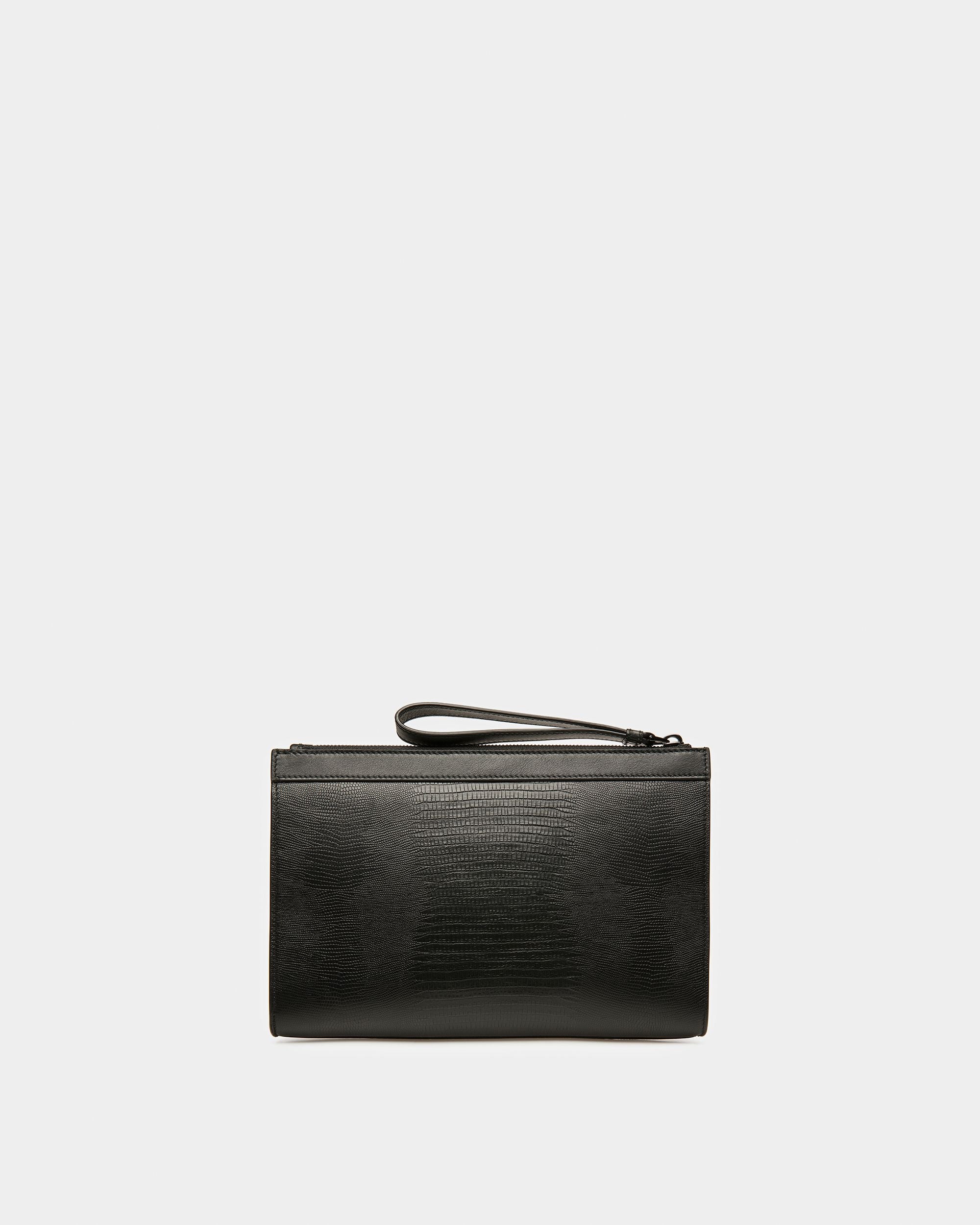 Aig Pochette En Cuir Noir Et Ruthénium - Homme - Bally - 03