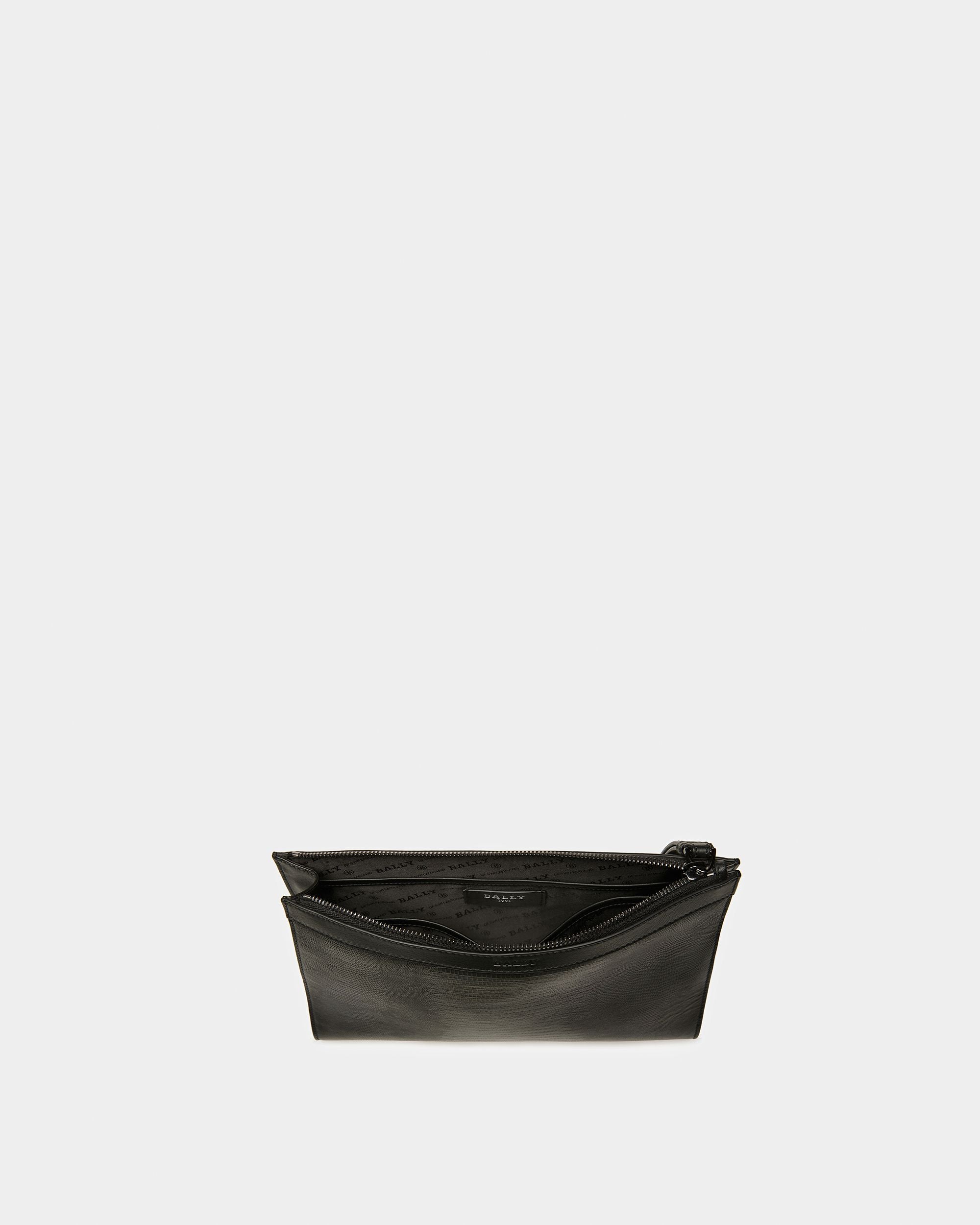 Aig Pochette En Cuir Noir Et Ruthénium - Homme - Bally - 04
