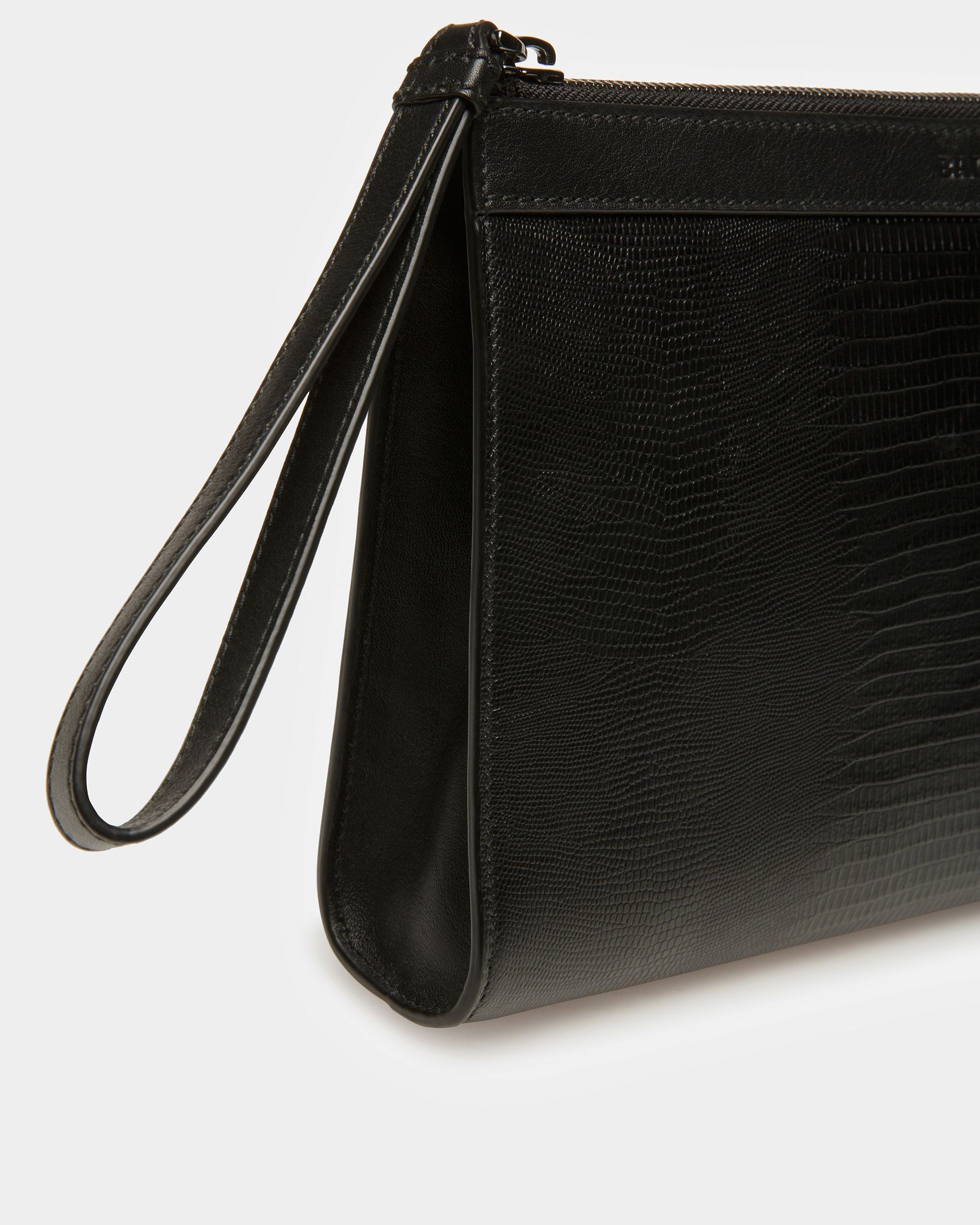 Aig Pochette En Cuir Noir Et Ruthénium - Homme - Bally - 05