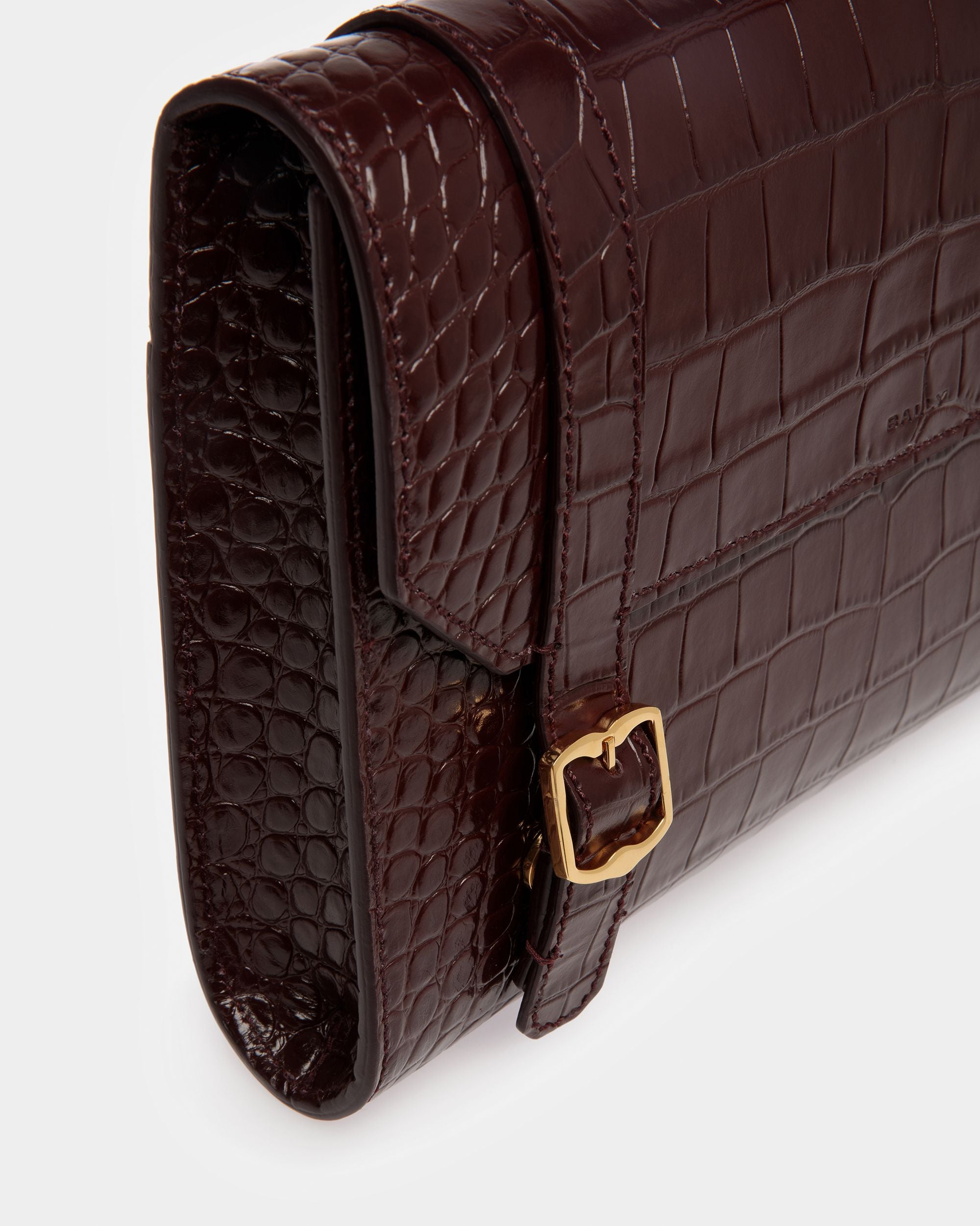 Clutch Oxford In Pelle Goffrata Coccodrillo - Uomo - Bally - 06