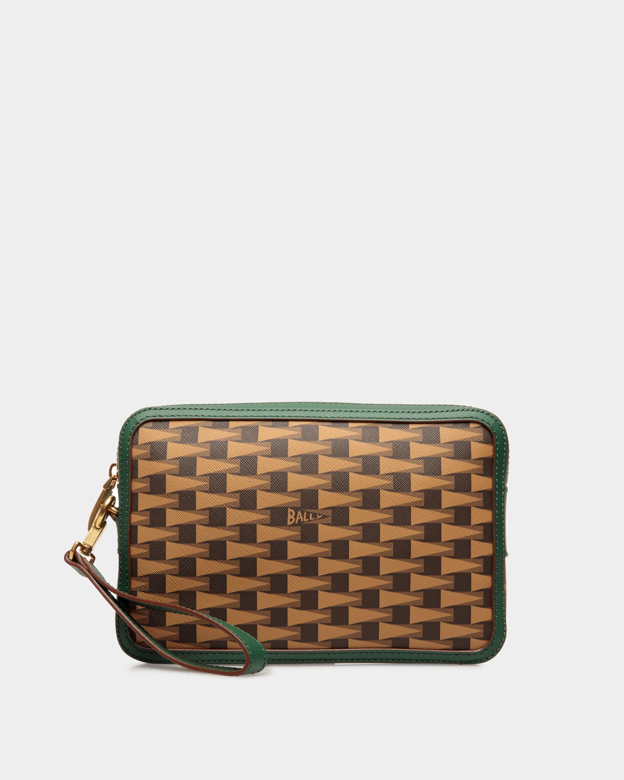 Pennant Clutch Aus Leder und TPU in Desert und Kelly Green - Herren - Bally - 01