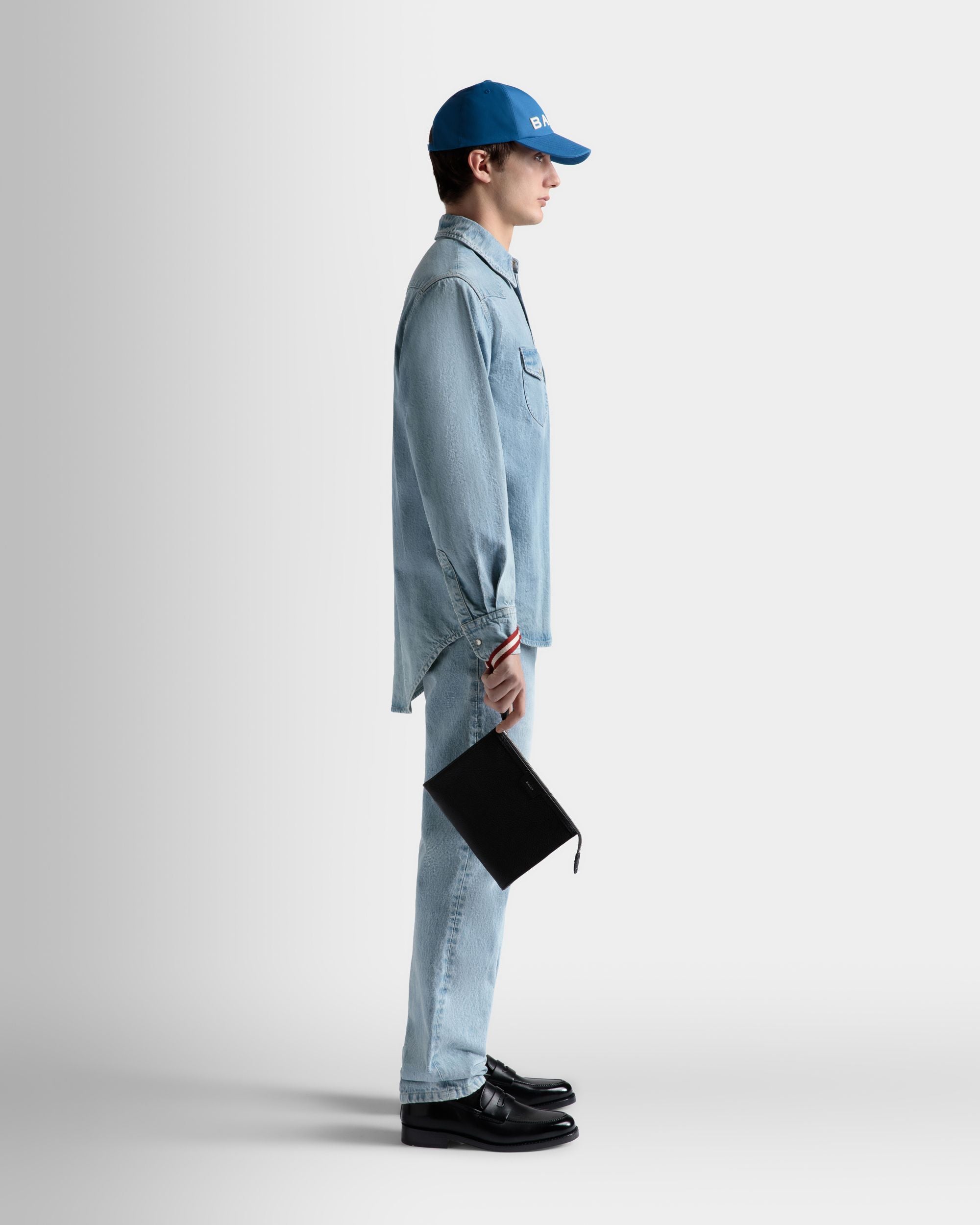 Bustina Code In Pelle Zigrinata Nera - Uomo - Bally - 02