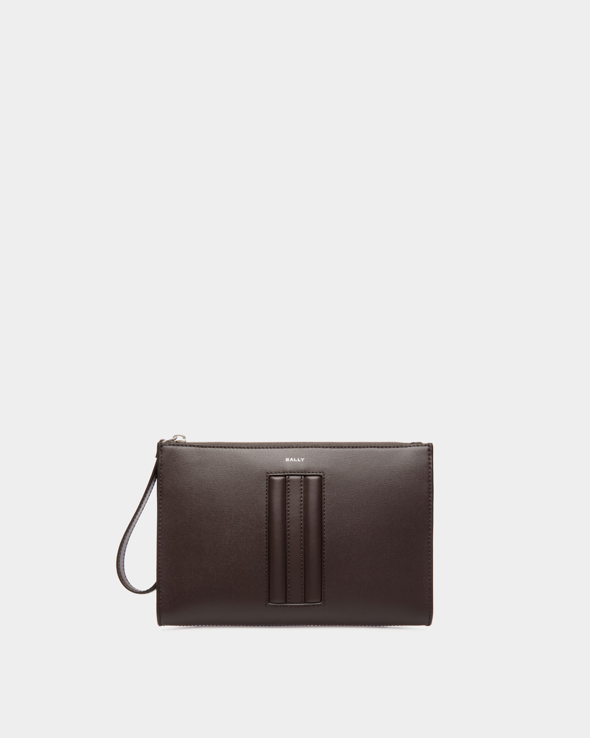 Mythos Pochette Aus Recyceltem Leder In Ebenholzschwarz - Homme - Bally - 01