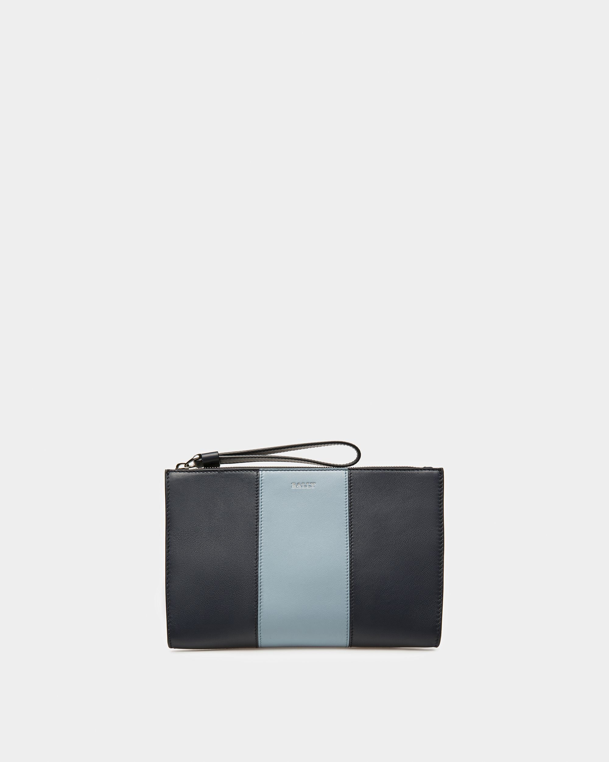 Haig Clutch Aus Leder In Mitternachtsblau Und Hellblau - Herren - Bally - 01