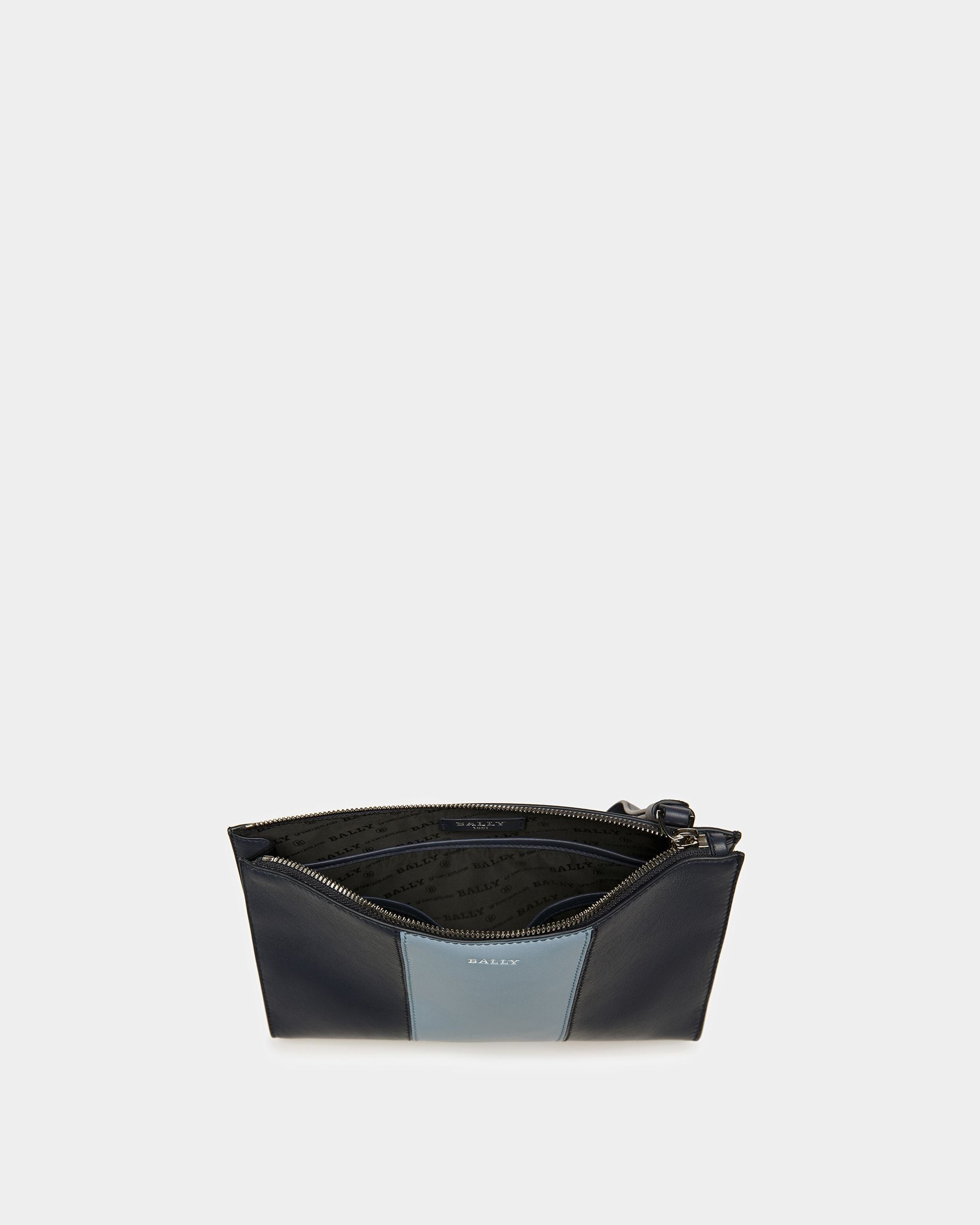 Haig Clutch Aus Leder In Mitternachtsblau Und Hellblau - Herren - Bally - 04