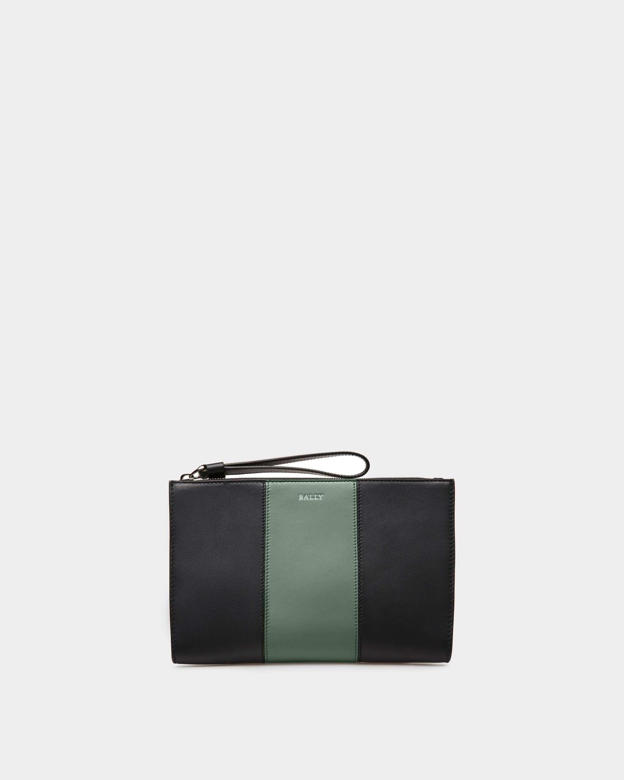 Haig Pochette En Cuir Noir Et Vert - Homme - Bally - 01