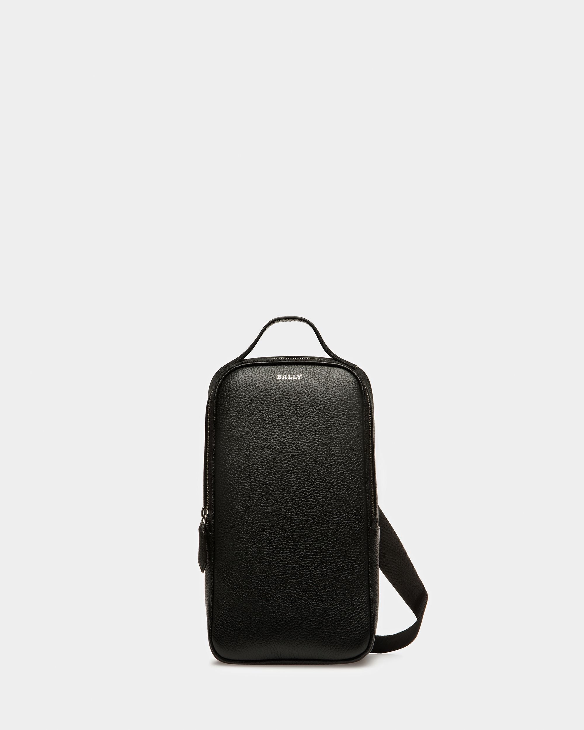 Halikho Sac À Dos À Une Épaule En Cuir Noir Et Palladium - Homme - Bally - 01