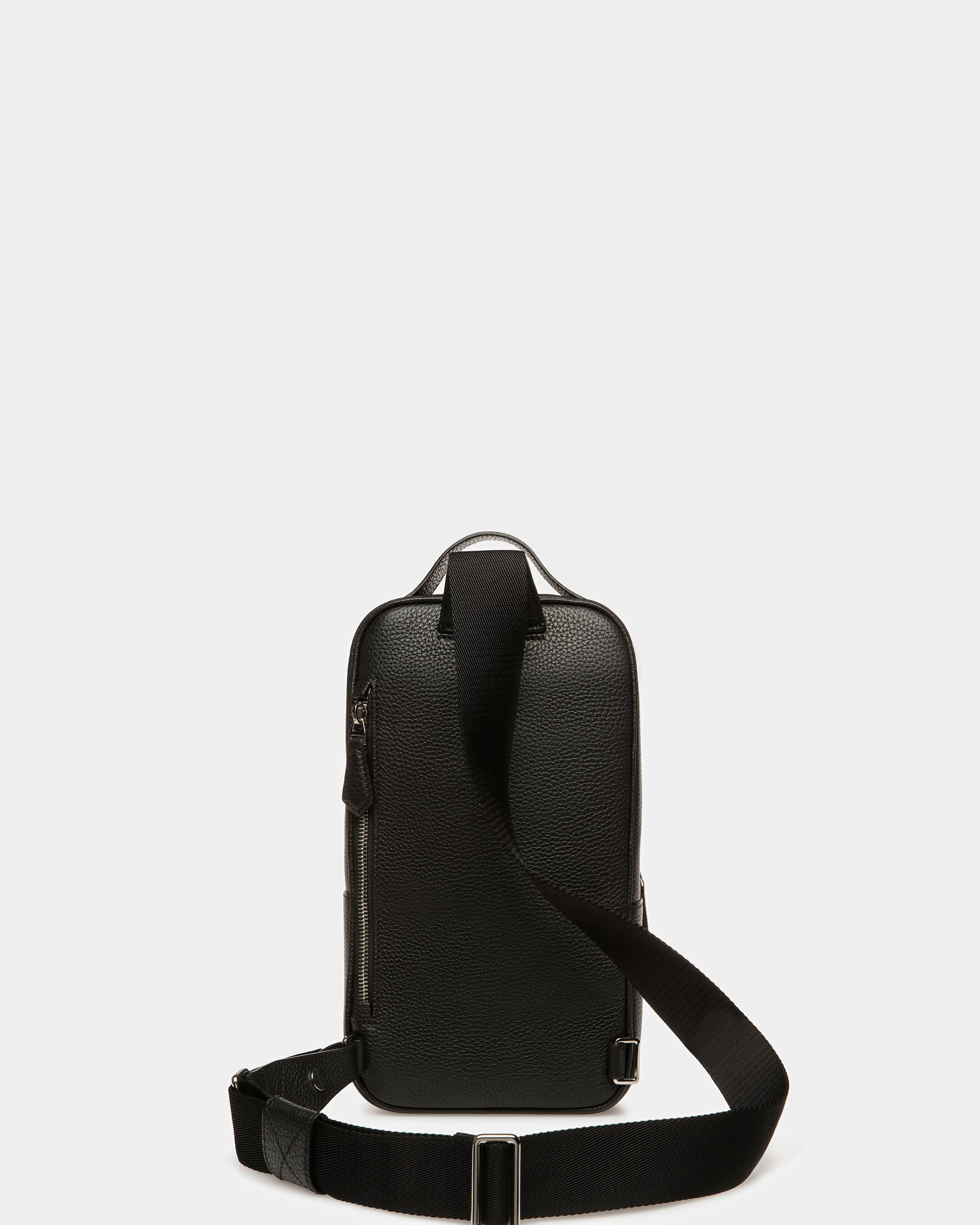 Halikho Sac À Dos À Une Épaule En Cuir Noir Et Palladium - Homme - Bally - 02