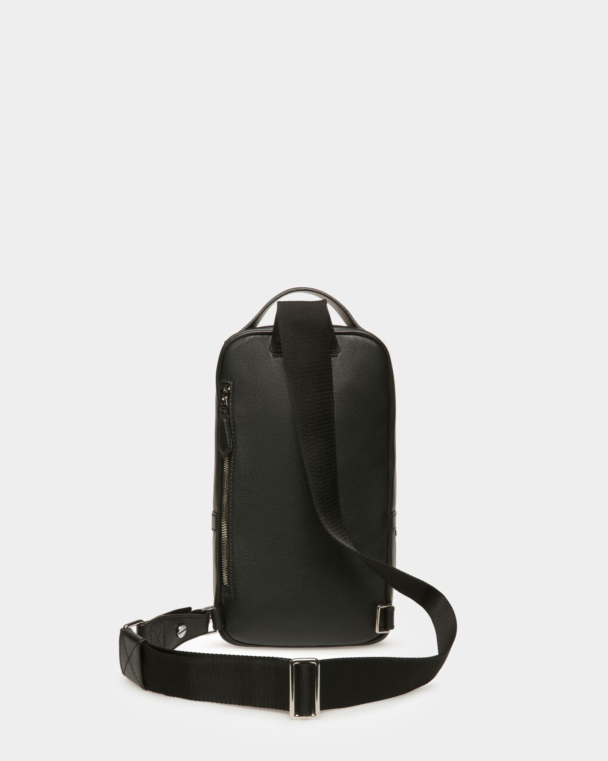Halikho Borsa Monospalla In Pelle Nera E Verde Salvia - Uomo - Bally - 02