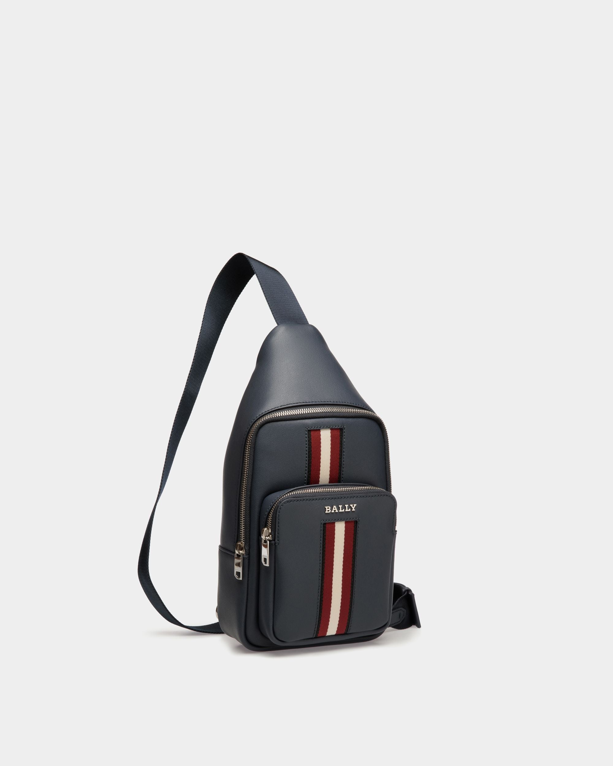 Sling Bag In Blue  Leather - Herren - Bally - 03