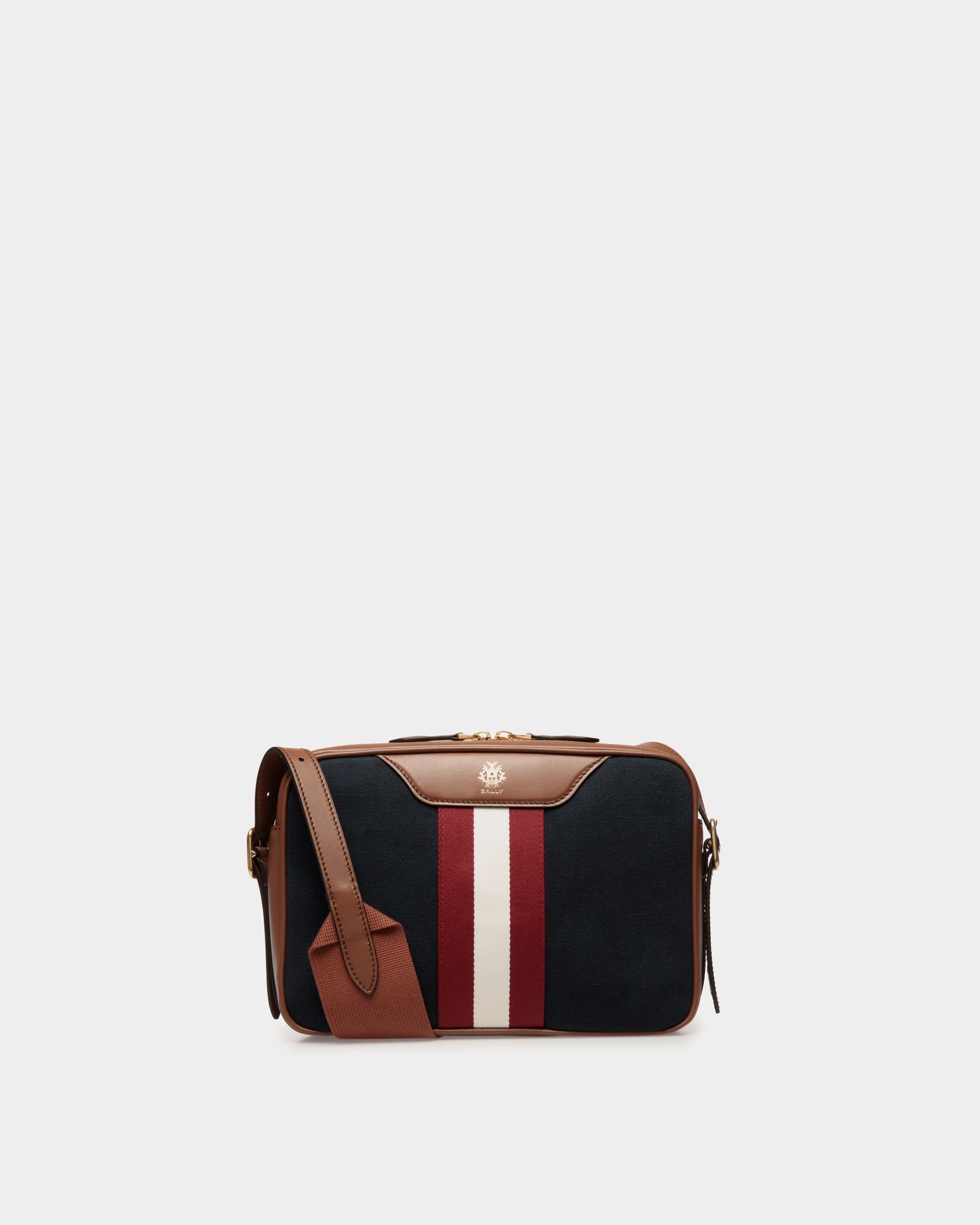 Beckett Crossbody Bag in Navy Blue Cotton Canvas - Men's - Bally - 01