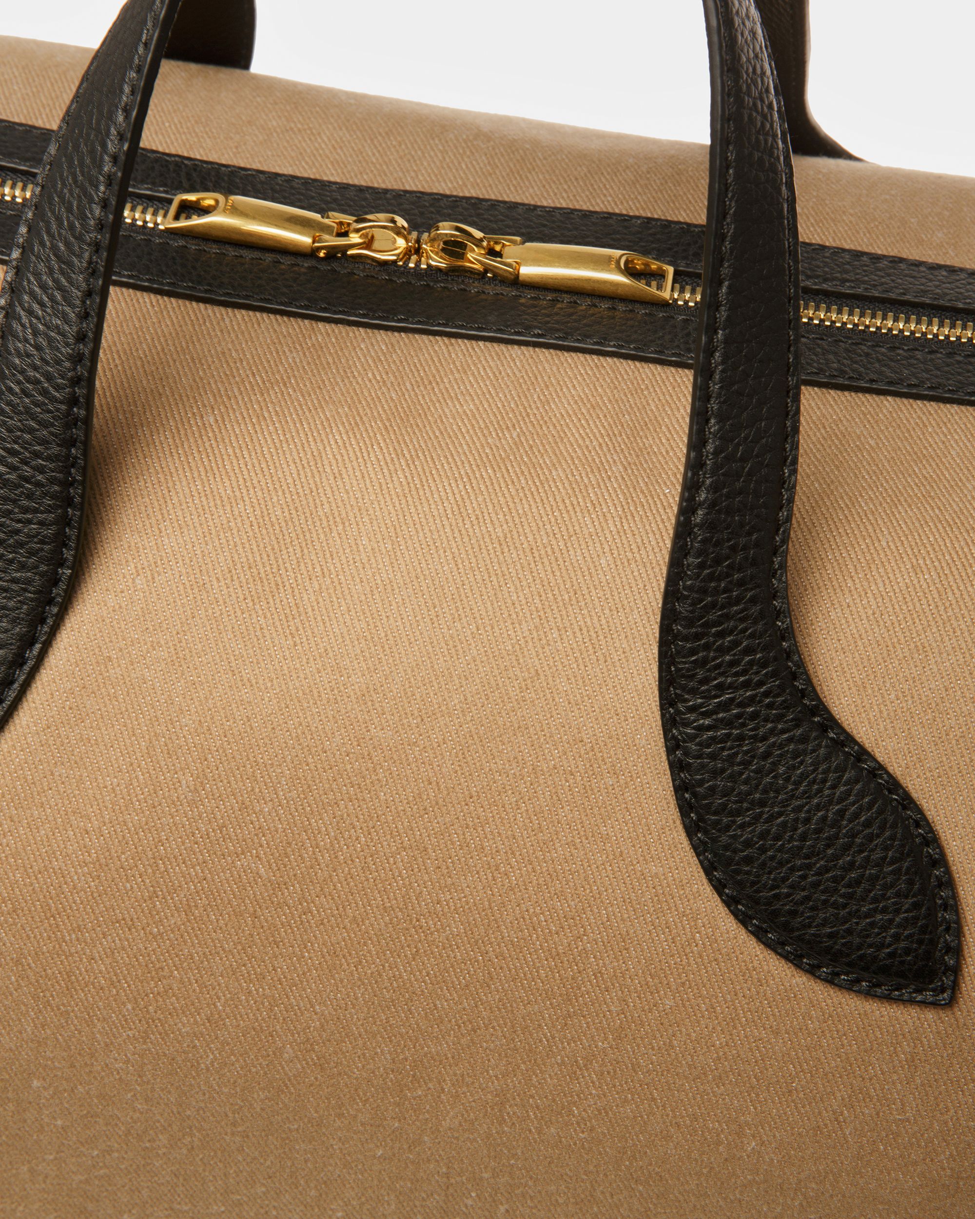 Borsa Weekender Bar In Pelle E Tessuto Color Sabbia E Nero - Uomo - Bally - 06