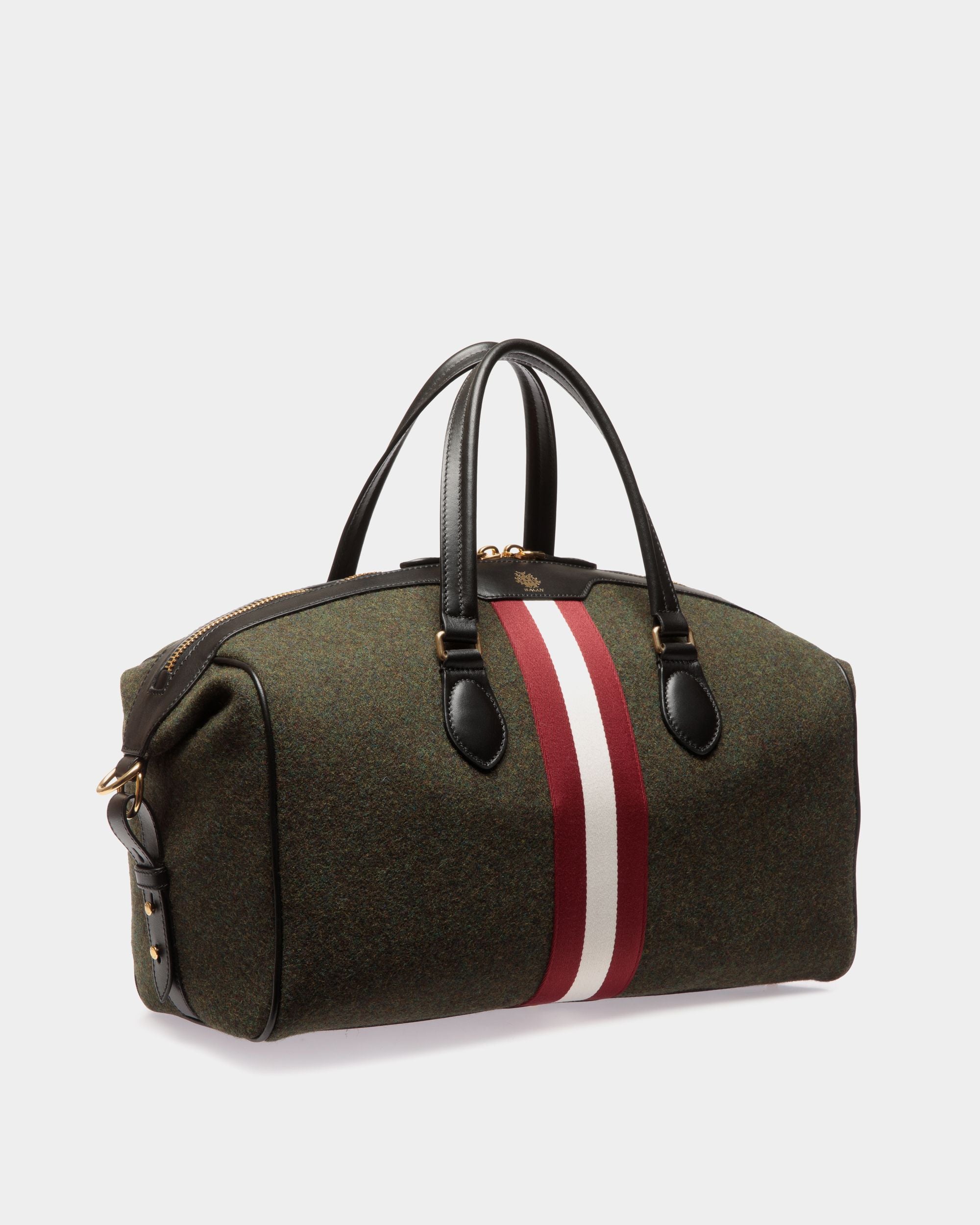 Beckett Weekender In Dark Green Wool And Leather - Men's - Bally - 04