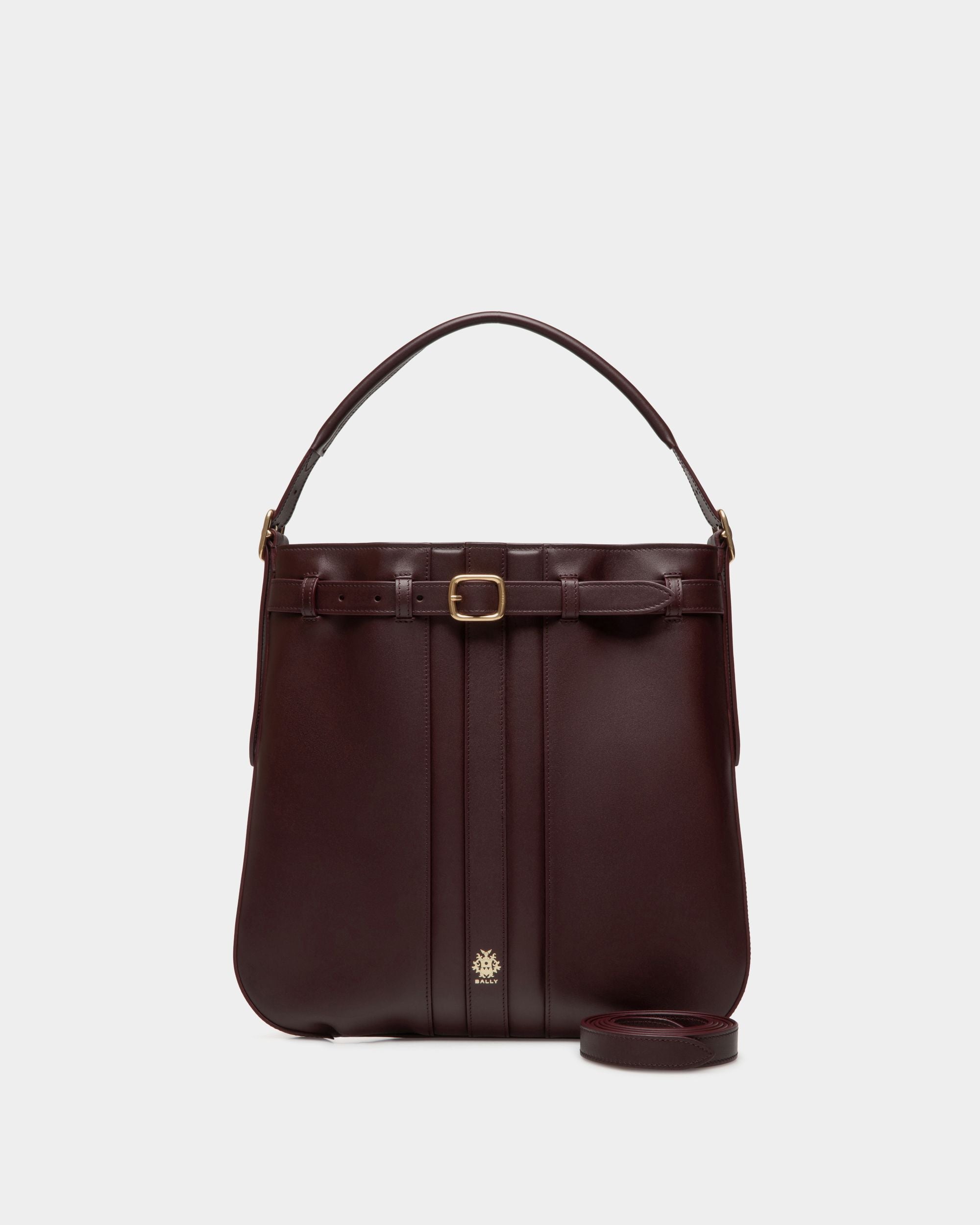 Beckett Crossbody Bag In Deep Burgundy Leather - Men's - Bally - 07