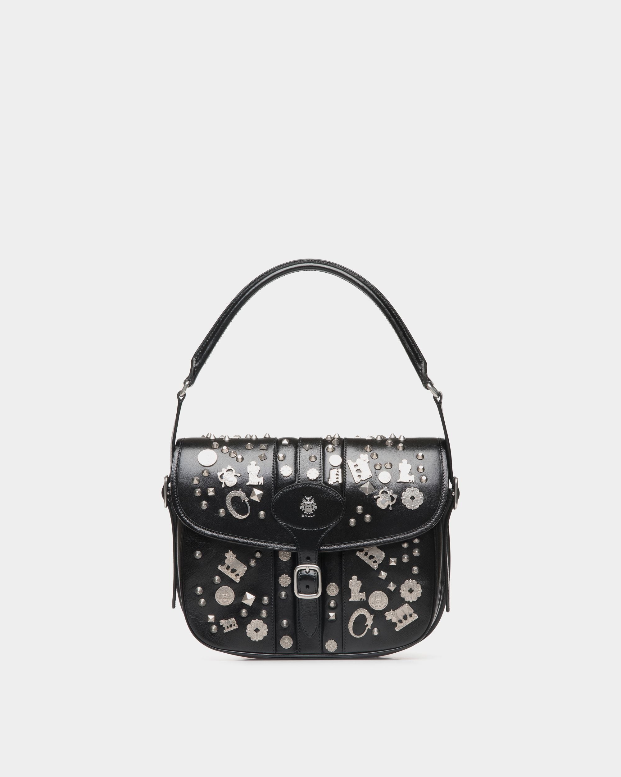 Beckett Crossbody Bag In Black Leather with Studs - Men's - Bally - 01