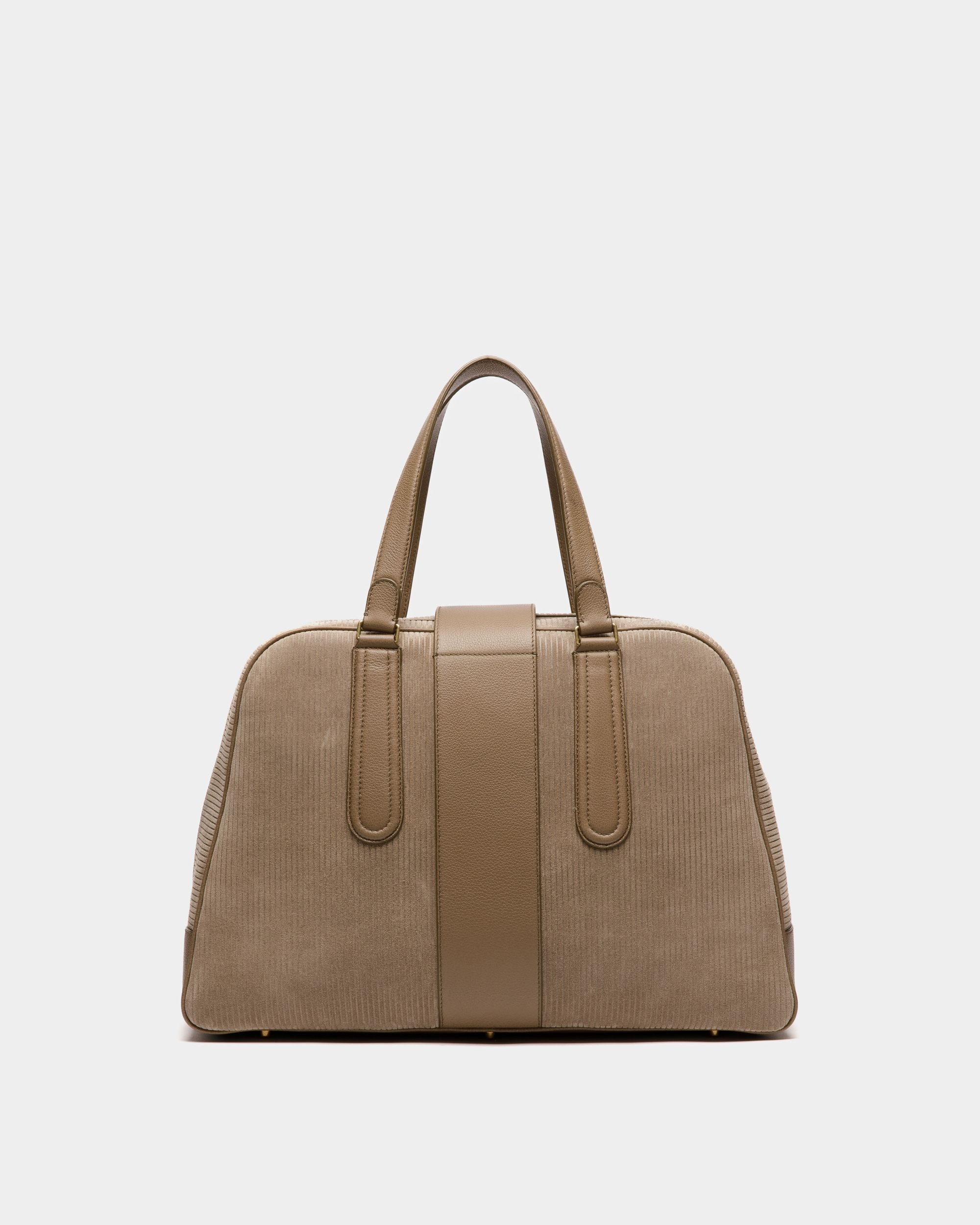 Bowling Bag In Sepia Corduroy Printed Leather - Men's - Bally - 03