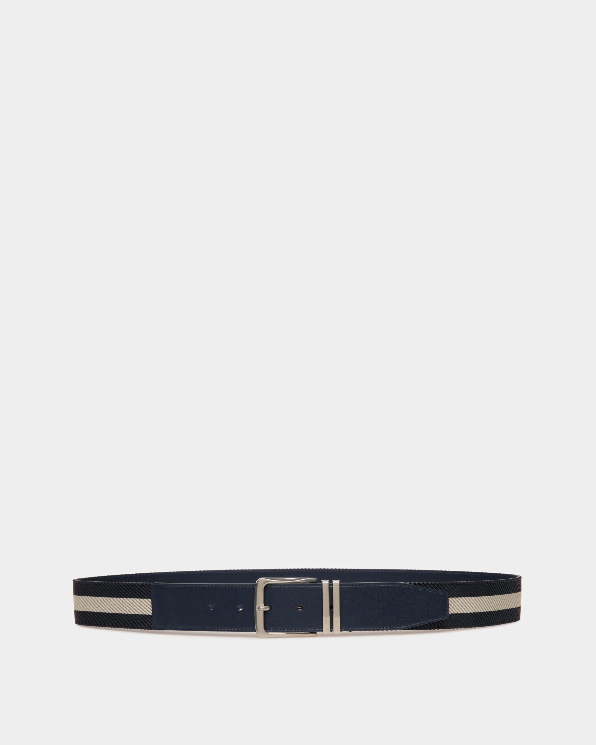 Legerer Nicht Verstellbarer 40 Mm Gürtel Aus Stoff Und Leder In Marineblau - Herren - Bally - 01