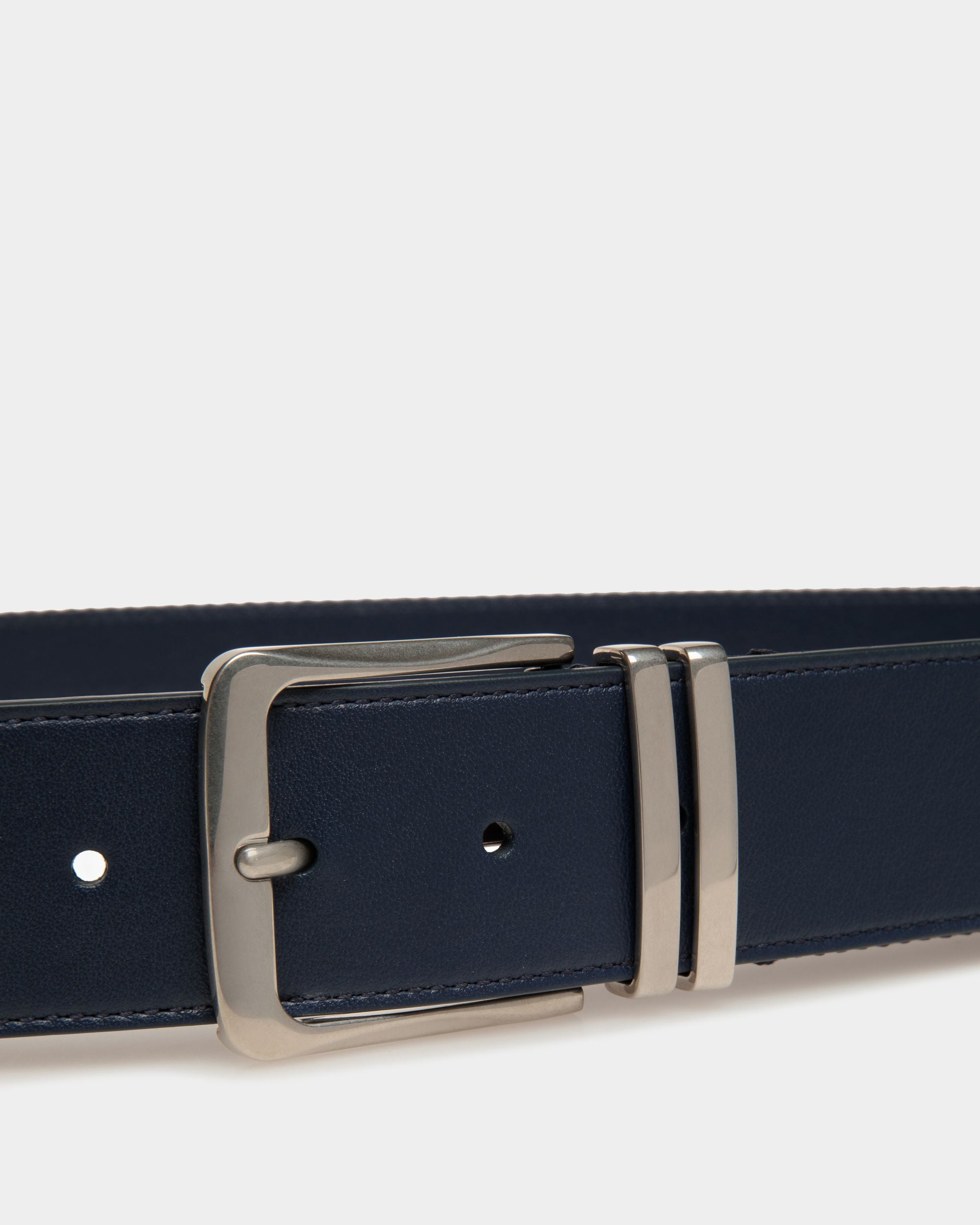 Legerer Nicht Verstellbarer 40 Mm Gürtel Aus Stoff Und Leder In Marineblau - Herren - Bally - 03