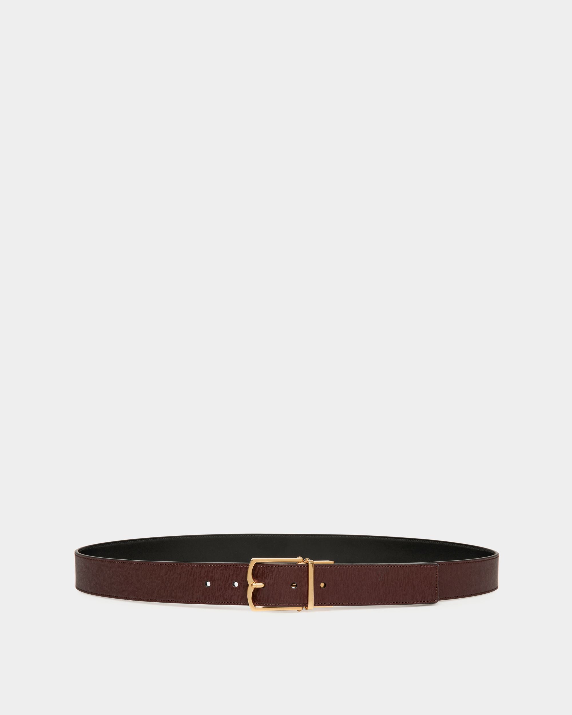 Country 35mm Reversible And Adjustable Belt in Burgundy And Black Leather - Men's - Bally - 01