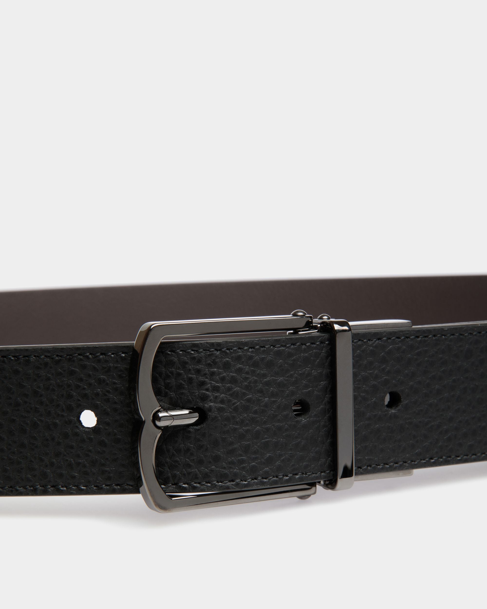 Dress Adjustable-Reversible Belt In Brown  Leather - Herren - Bally - 03