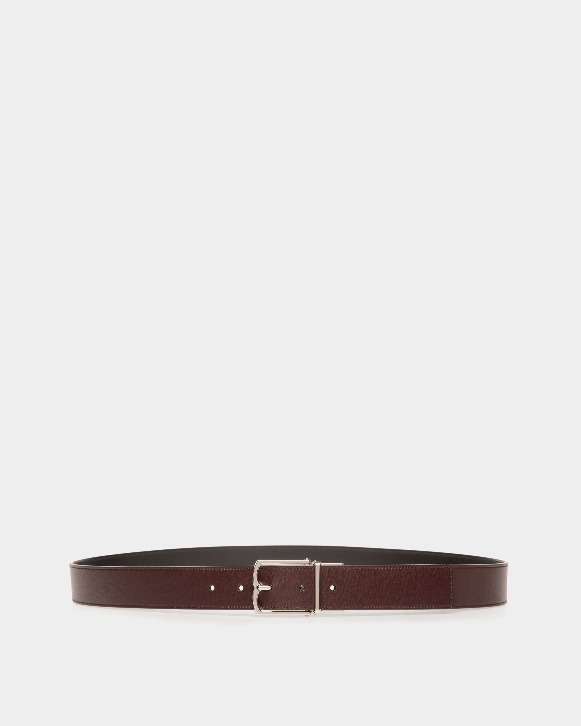 Ceinture Country 35 mm Réversible Et Ajustable En Cuir Marron - Men's - Bally - 01