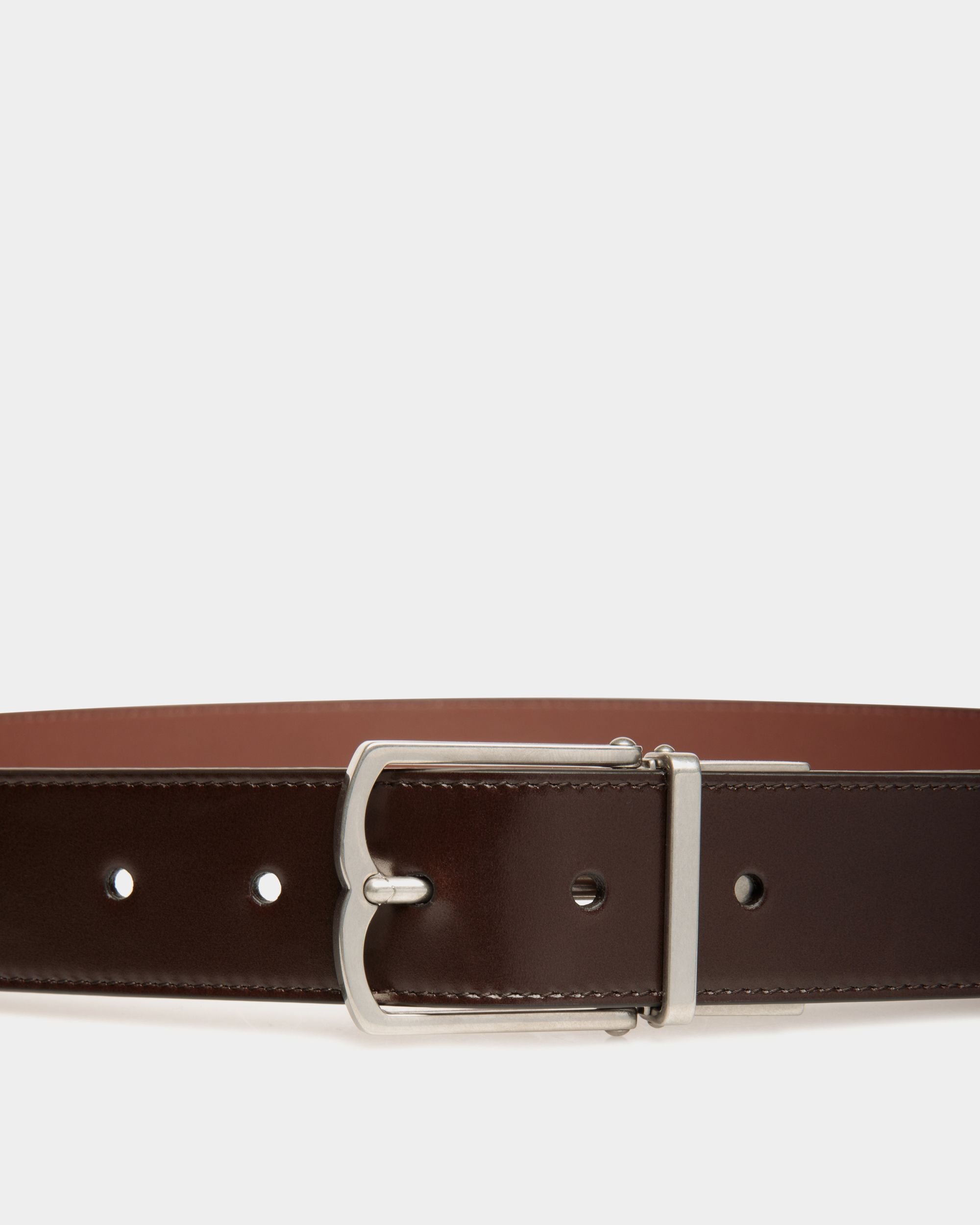 Country 35mm Reversible And Adjustable Belt In Ebano And Brown Leather - Men's - Bally - 03