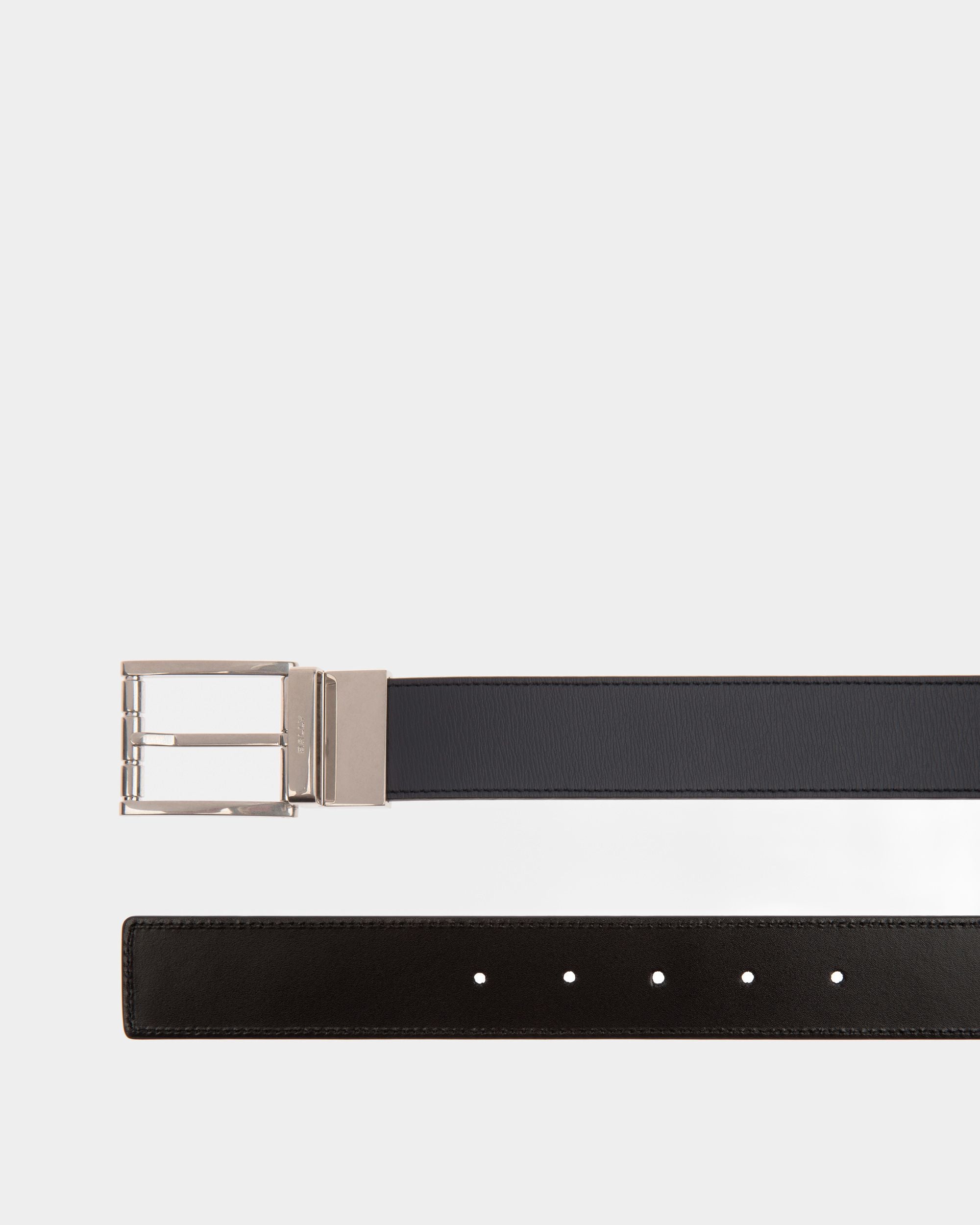 Ceinture Habillée Cuir Bleu Nuit - Homme - Bally - 02