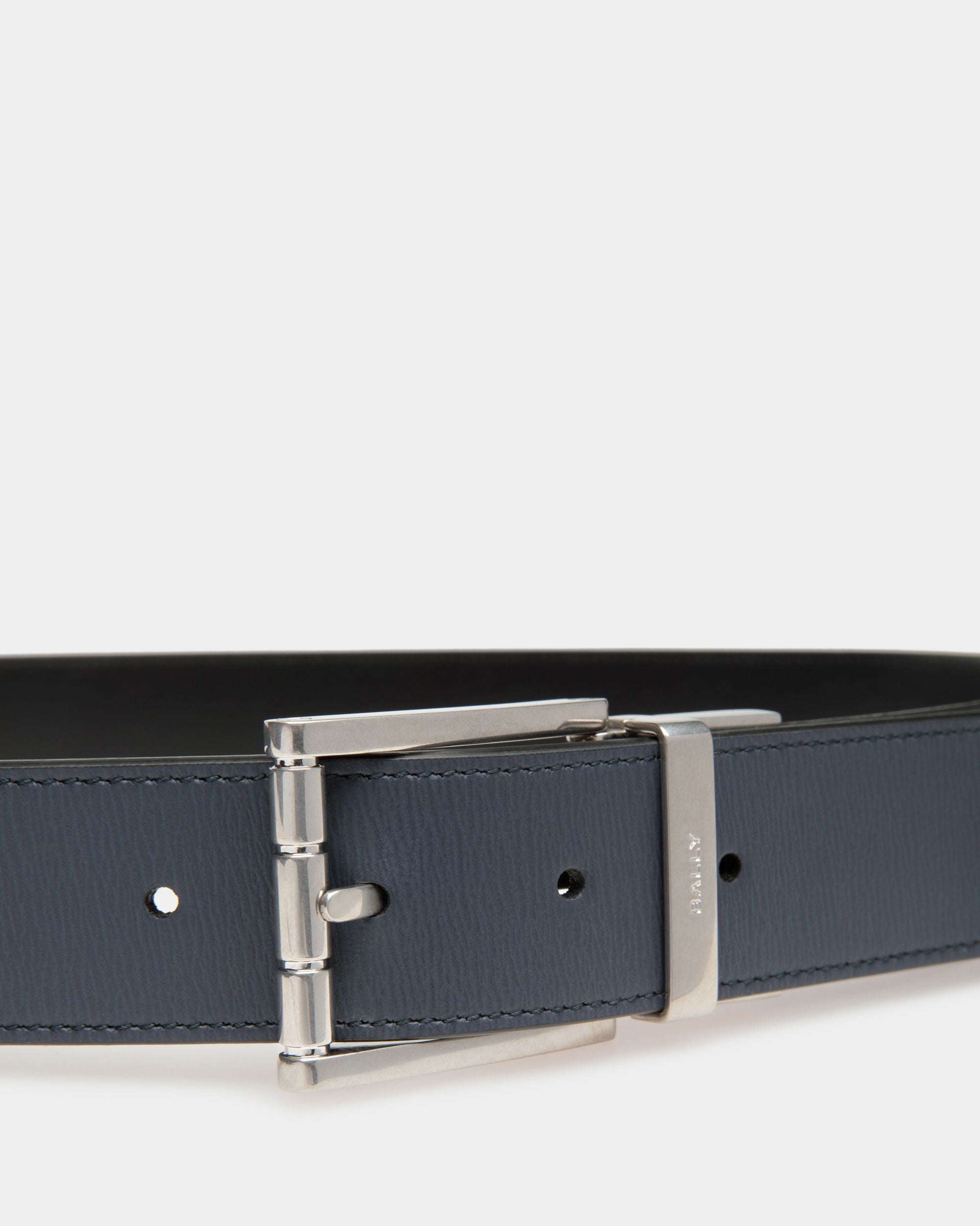 Ceinture Habillée Cuir Bleu Nuit - Homme - Bally - 03