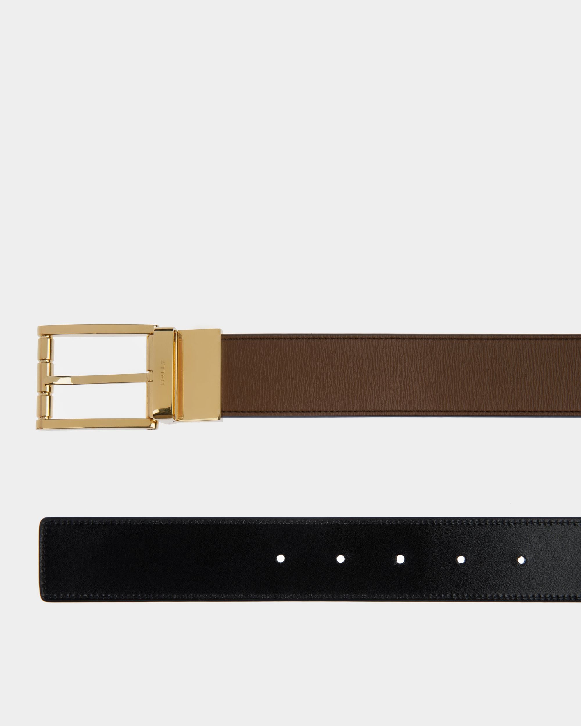Astory 35 mm Verstellbarer Wendegürtel Aus Leder In Braun Und Schwarz - Herren - Bally - 02