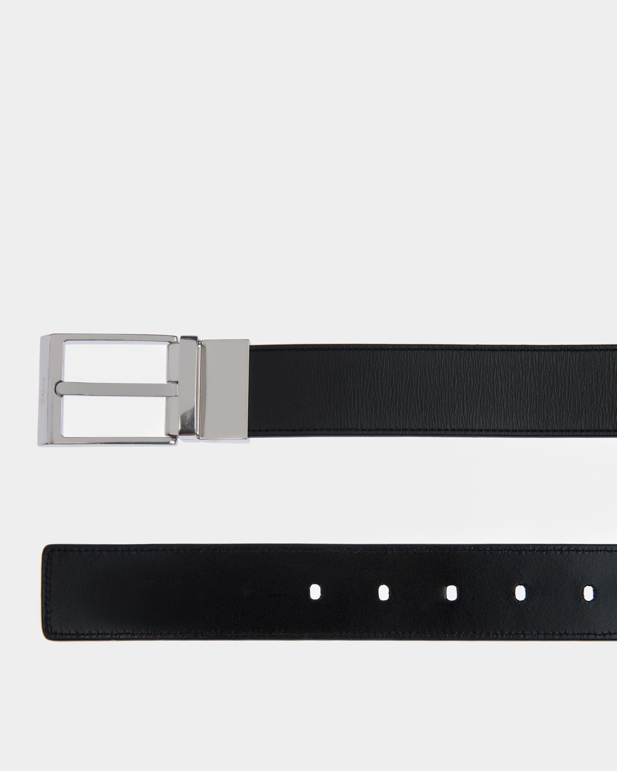Dress Belt In Black Leather - Men's - Bally - 02