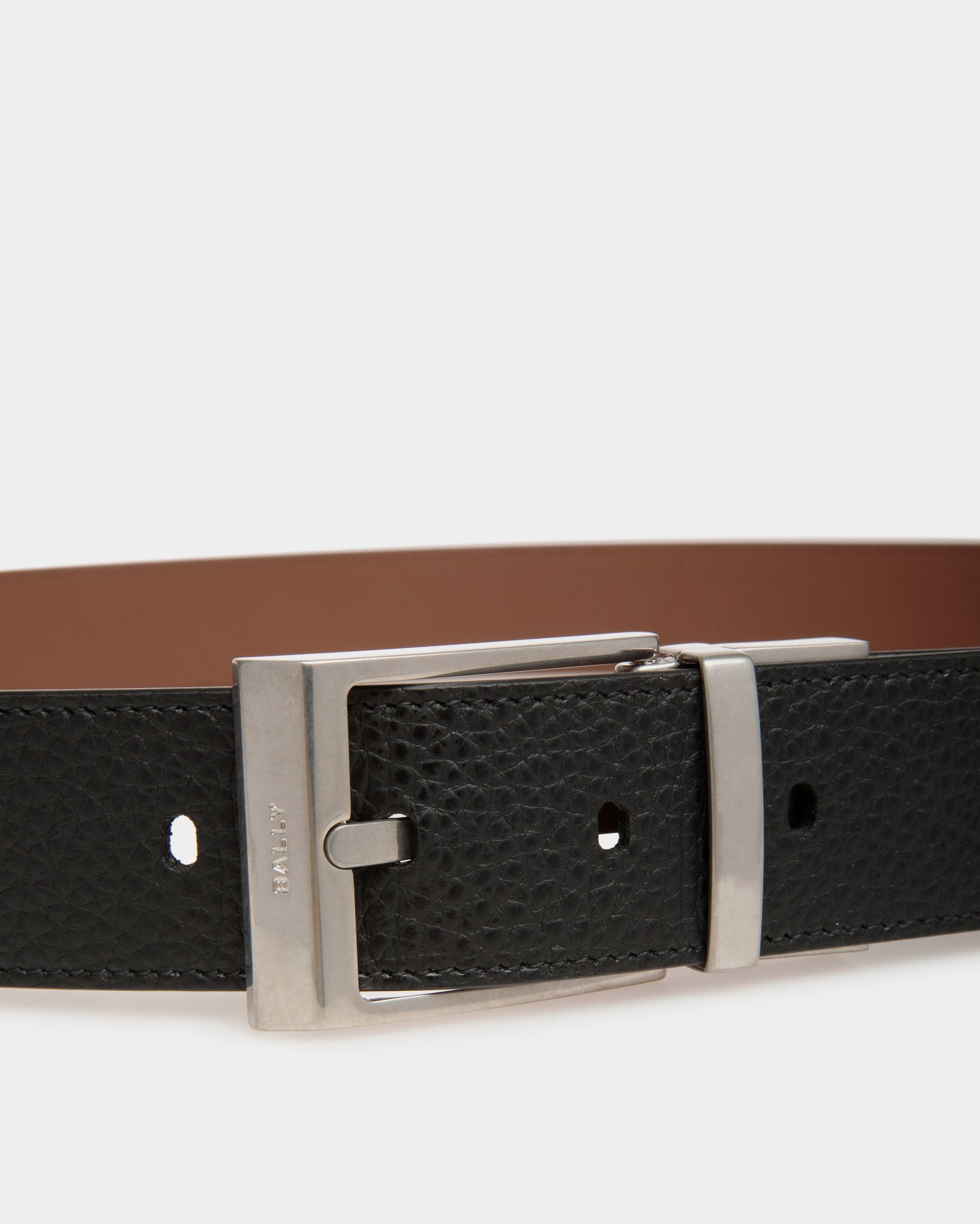 Shiffie 35 mm Verstellbarer Wendegürtel Aus Leder In Schwarz Und Braun - Herren - Bally - 03