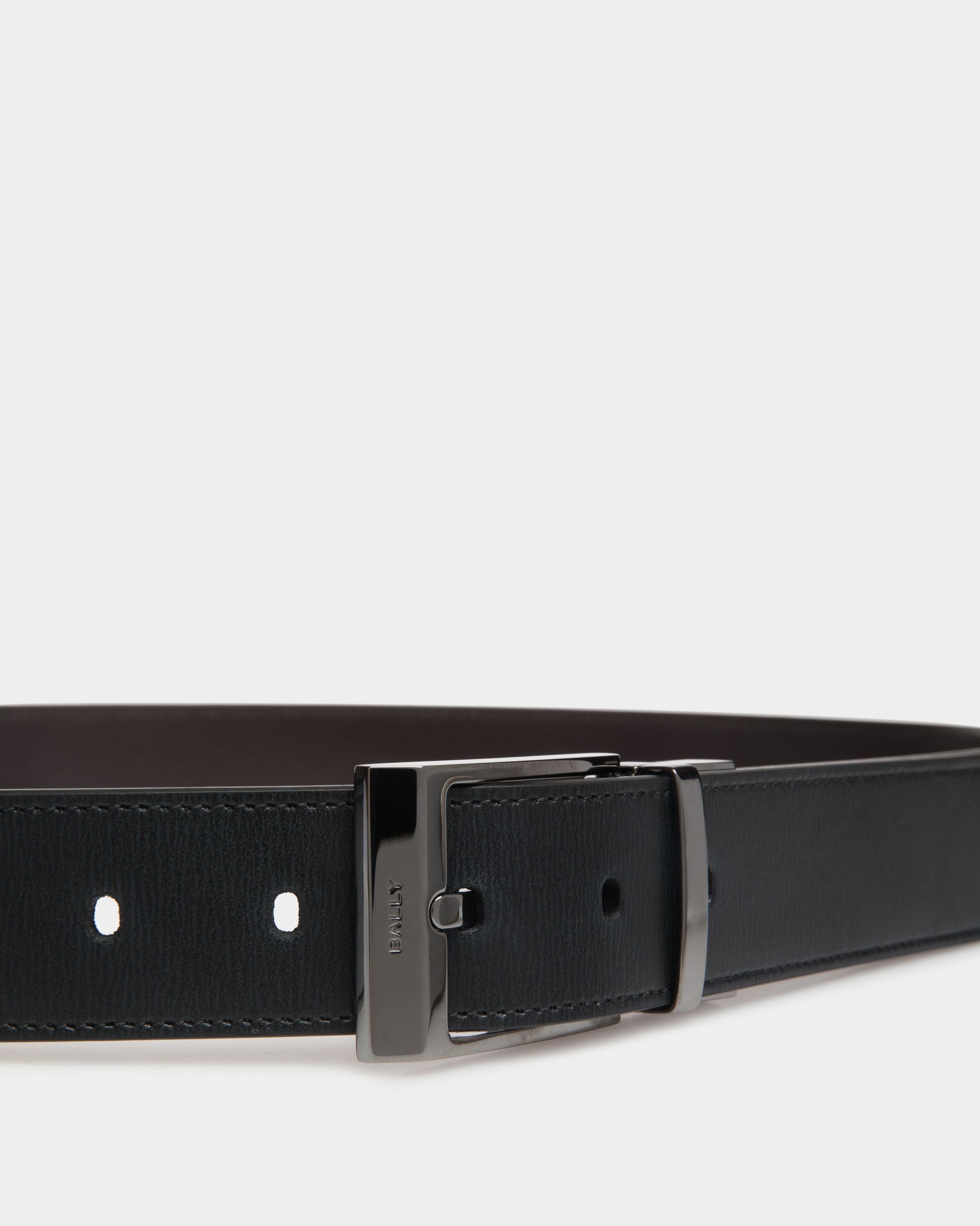 Shiffie 35 mm Verstellbarer Wendegürtel Aus Leder In Schwarz Und Ebenholzschwarz - Herren - Bally - 03