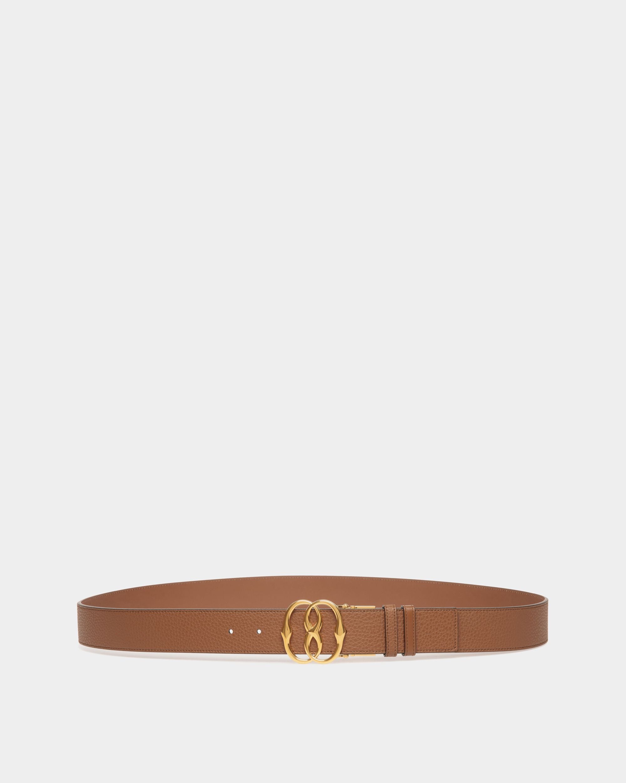 Emblem 40mm Adjustable and Reversible Belt in Brown Leather - Men's - Bally - 01