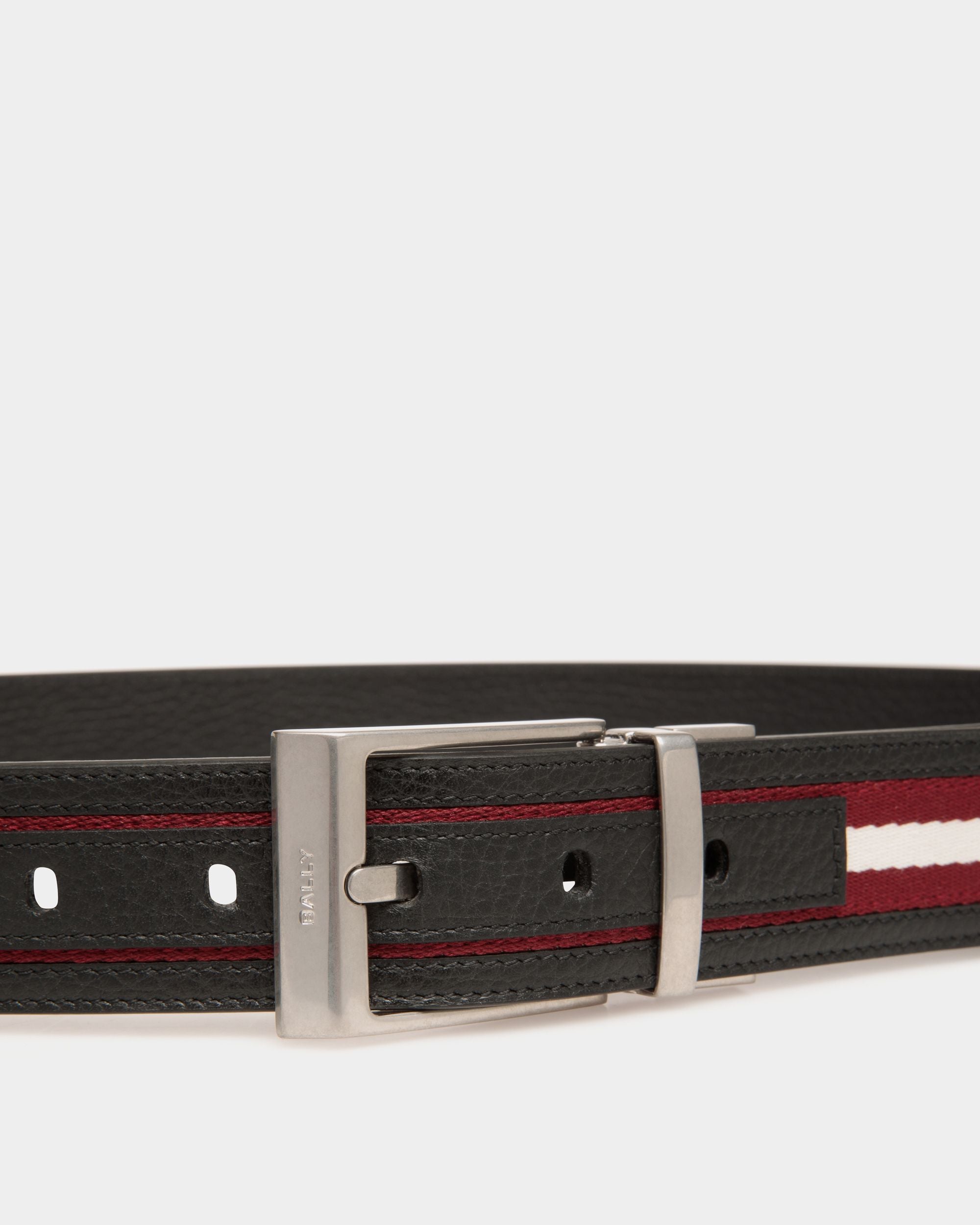 Shiffie 35 mm Wendegürtel Aus Stoff Und Leder In Rot, Weiß Und Schwarz - Herren - Bally - 03
