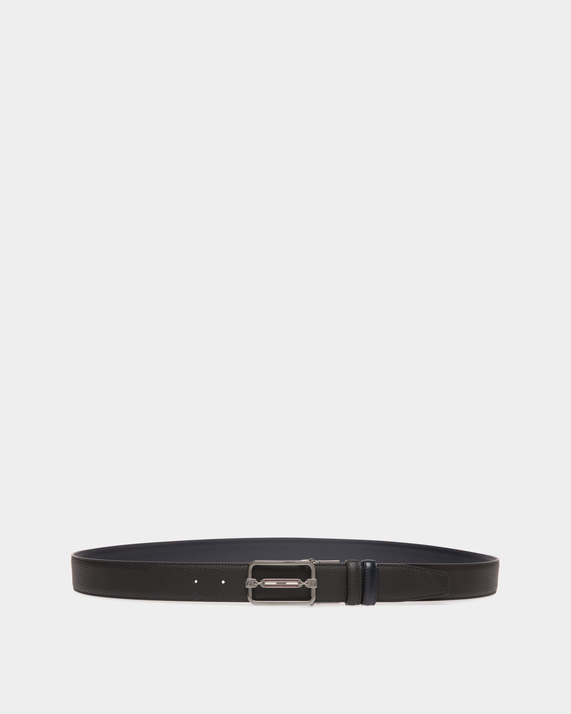Adjustable-Reversible Belt In Black Bovine Split - Homme - Bally - 01