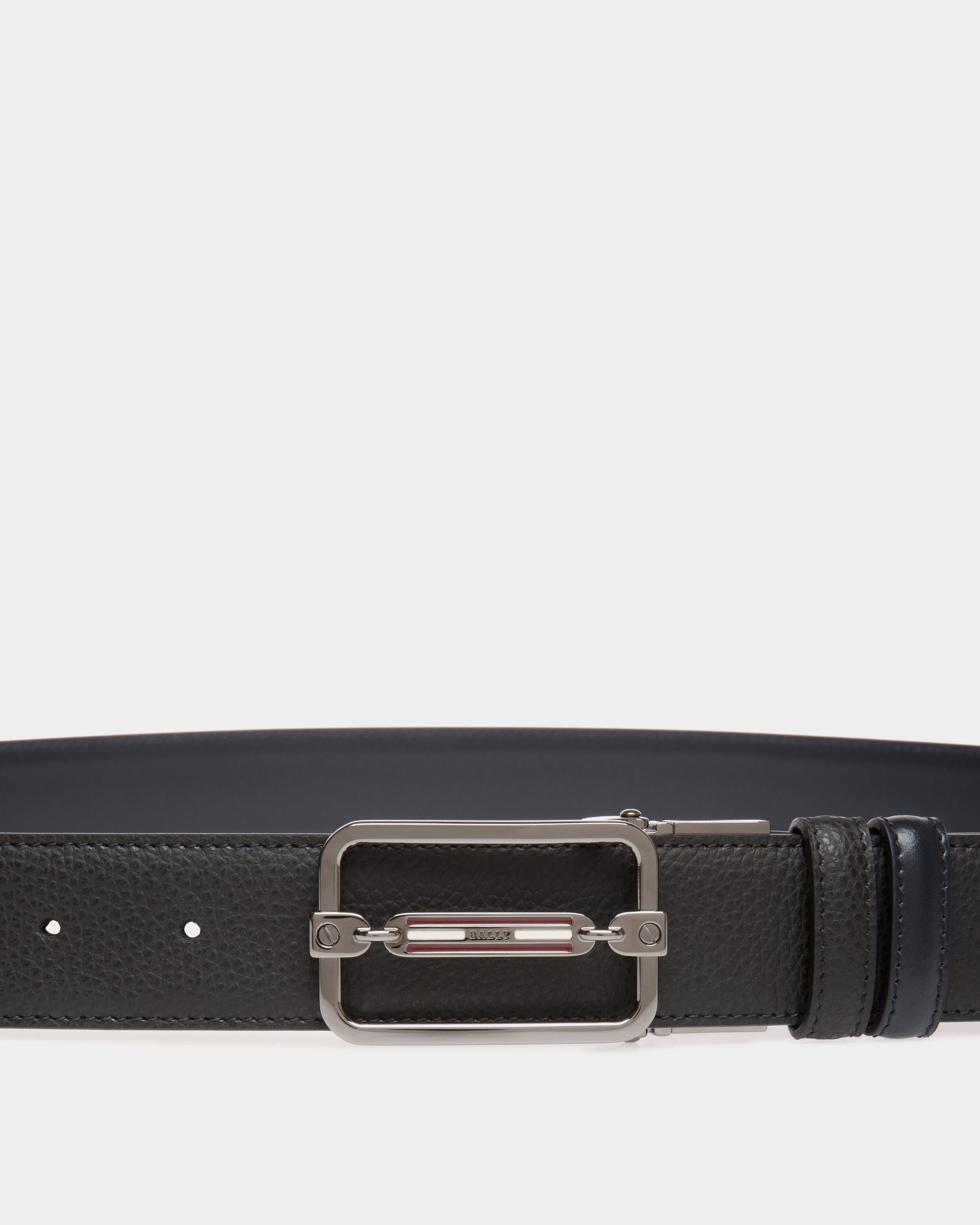 Adjustable-Reversible Belt In Black Bovine Split - Homme - Bally - 03